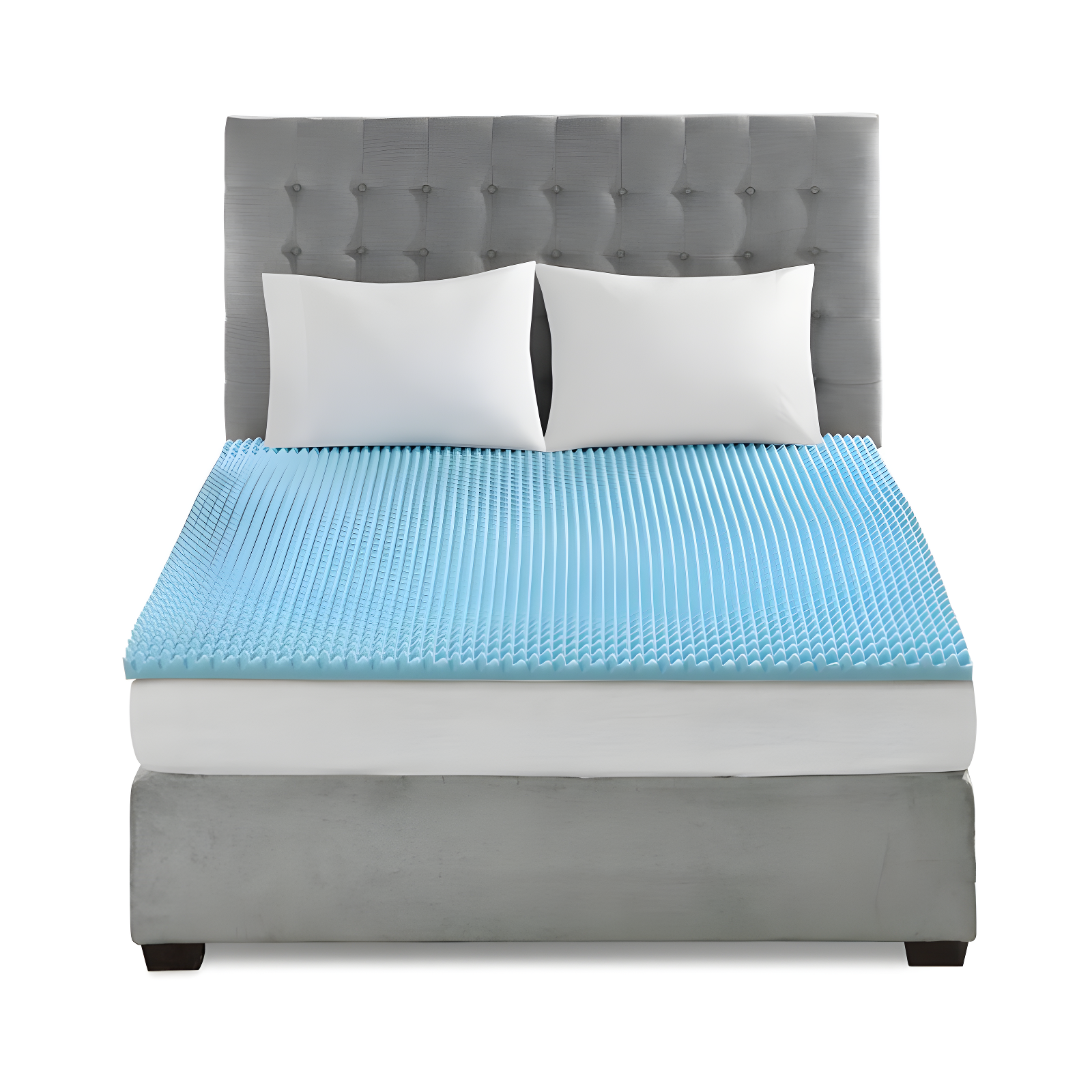 Madison Park 1.5" Gel Memory Foam All Season Reversible Cooling Mattress Topper