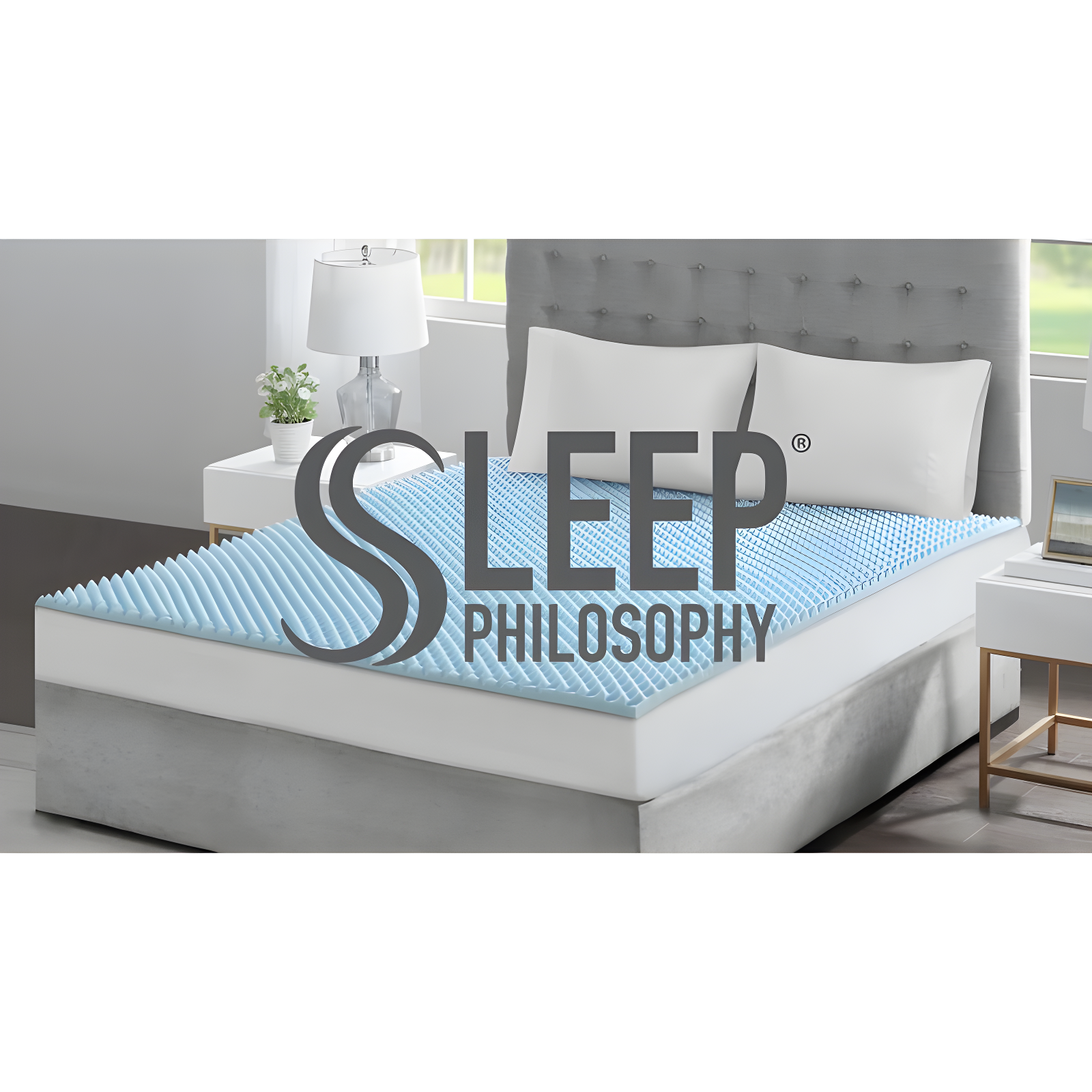 Madison Park 1.5" Gel Memory Foam All Season Reversible Cooling Mattress Topper