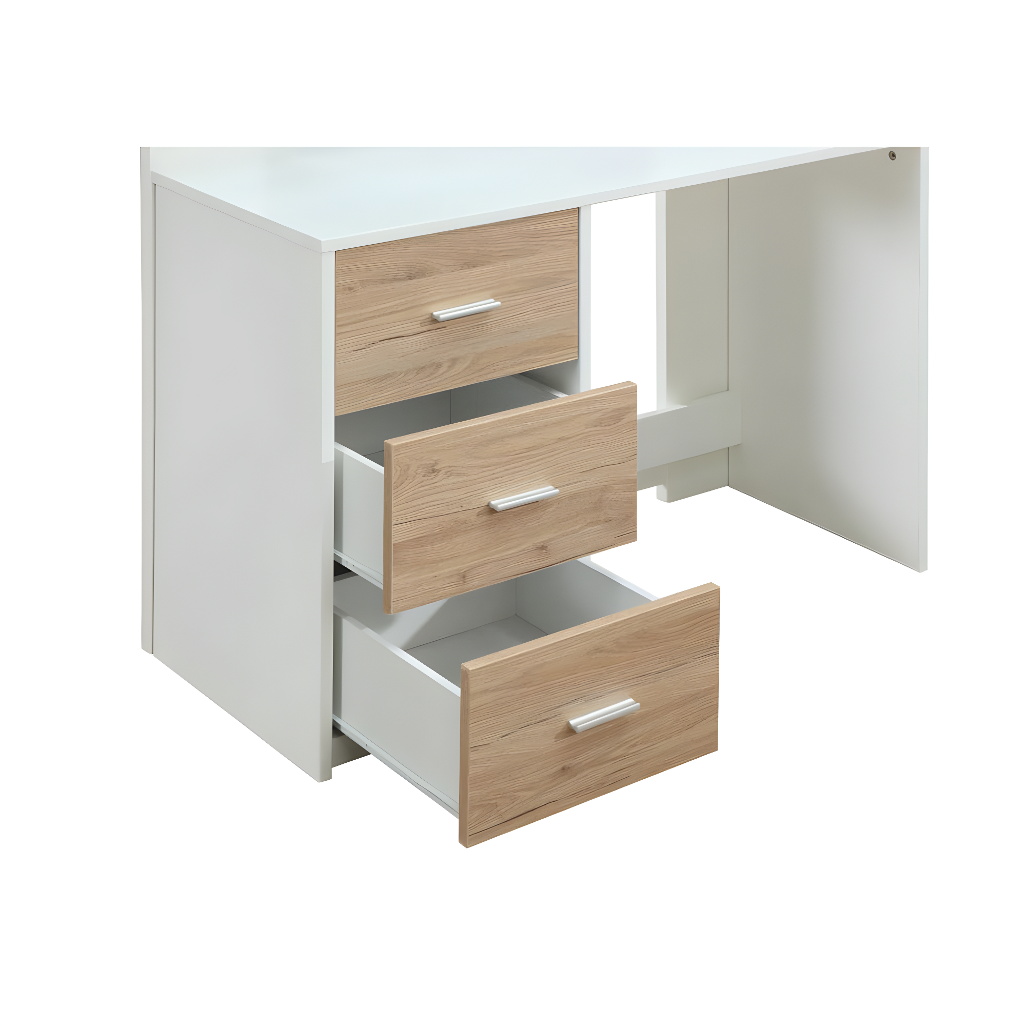 ACME Nerice Twin Loft Bed with Desk and Wardrobe in White, Multiple Colors