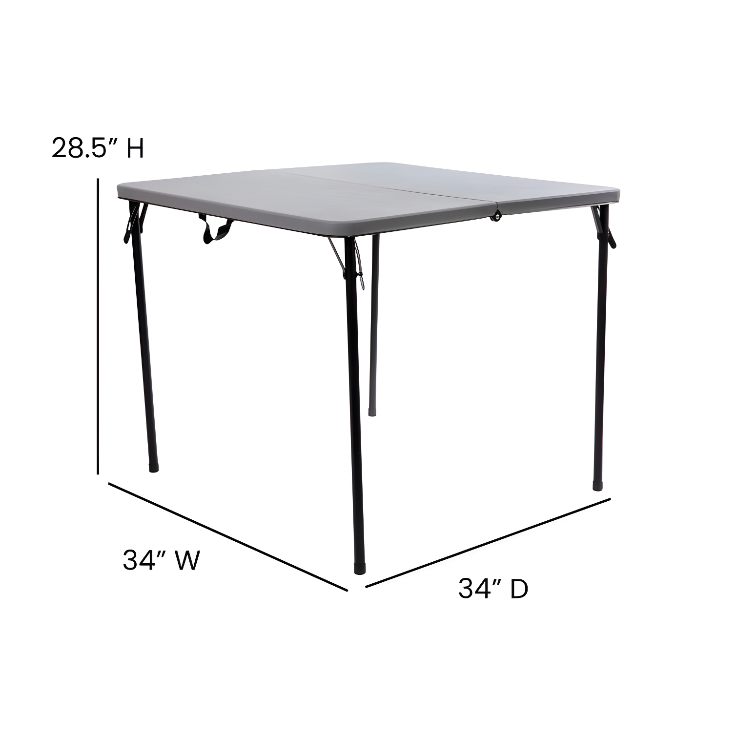 Noah 2.83' Square Plastic Folding Event Table with Carrying Handle by Flash Furniture