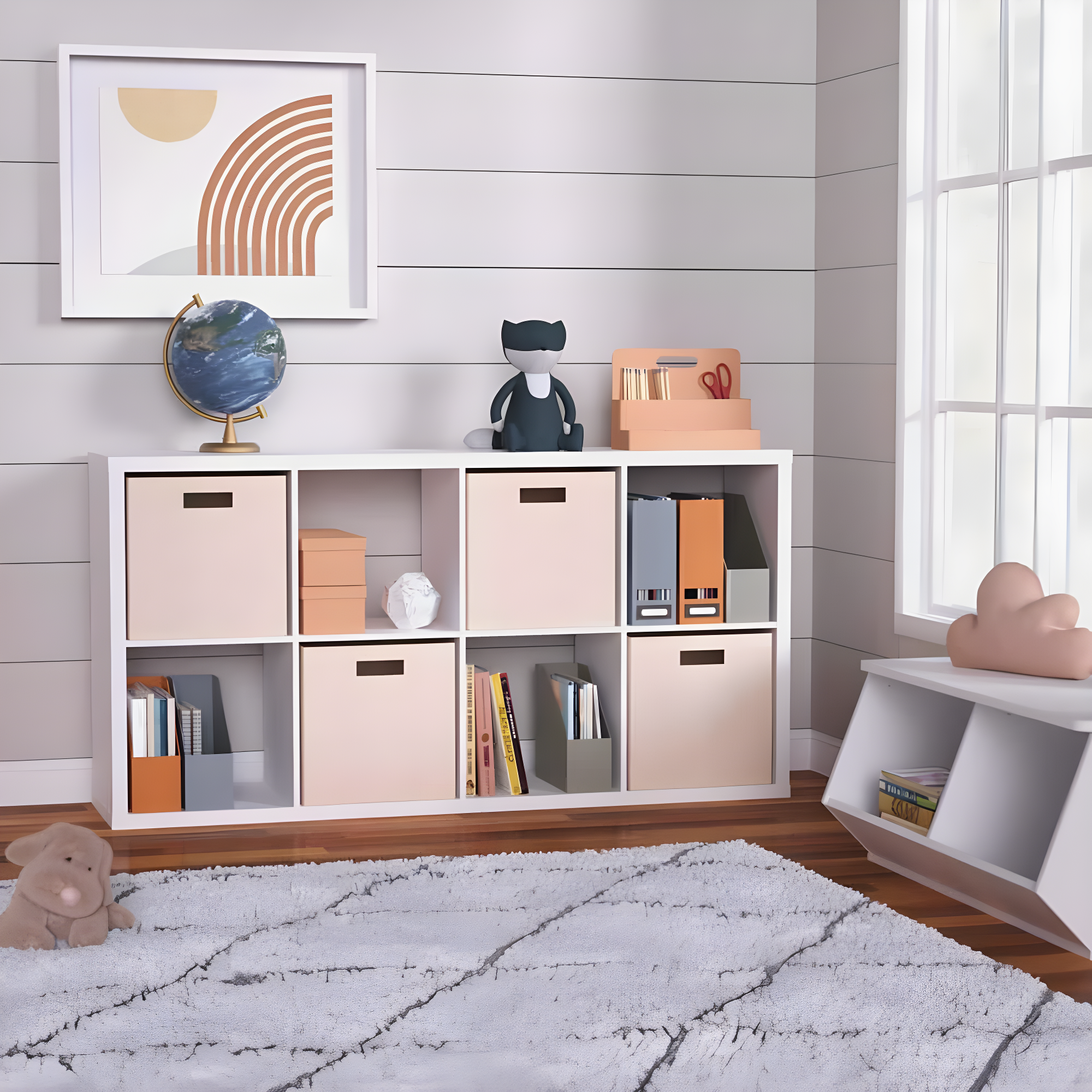 ClosetMaid 4583 Heavy Duty Decorative Bookcase Open Back 8-Cube Storage Organizer in White with Hardware for Closet, Office, or Toys