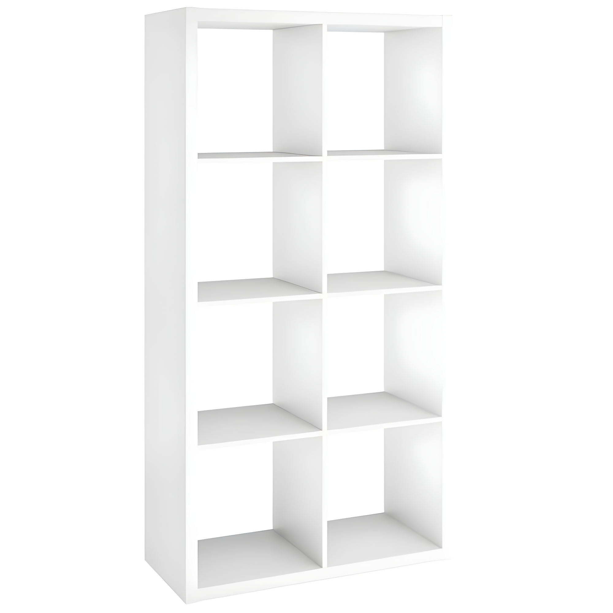 ClosetMaid 4583 Heavy Duty Decorative Bookcase Open Back 8-Cube Storage Organizer in White with Hardware for Closet, Office, or Toys