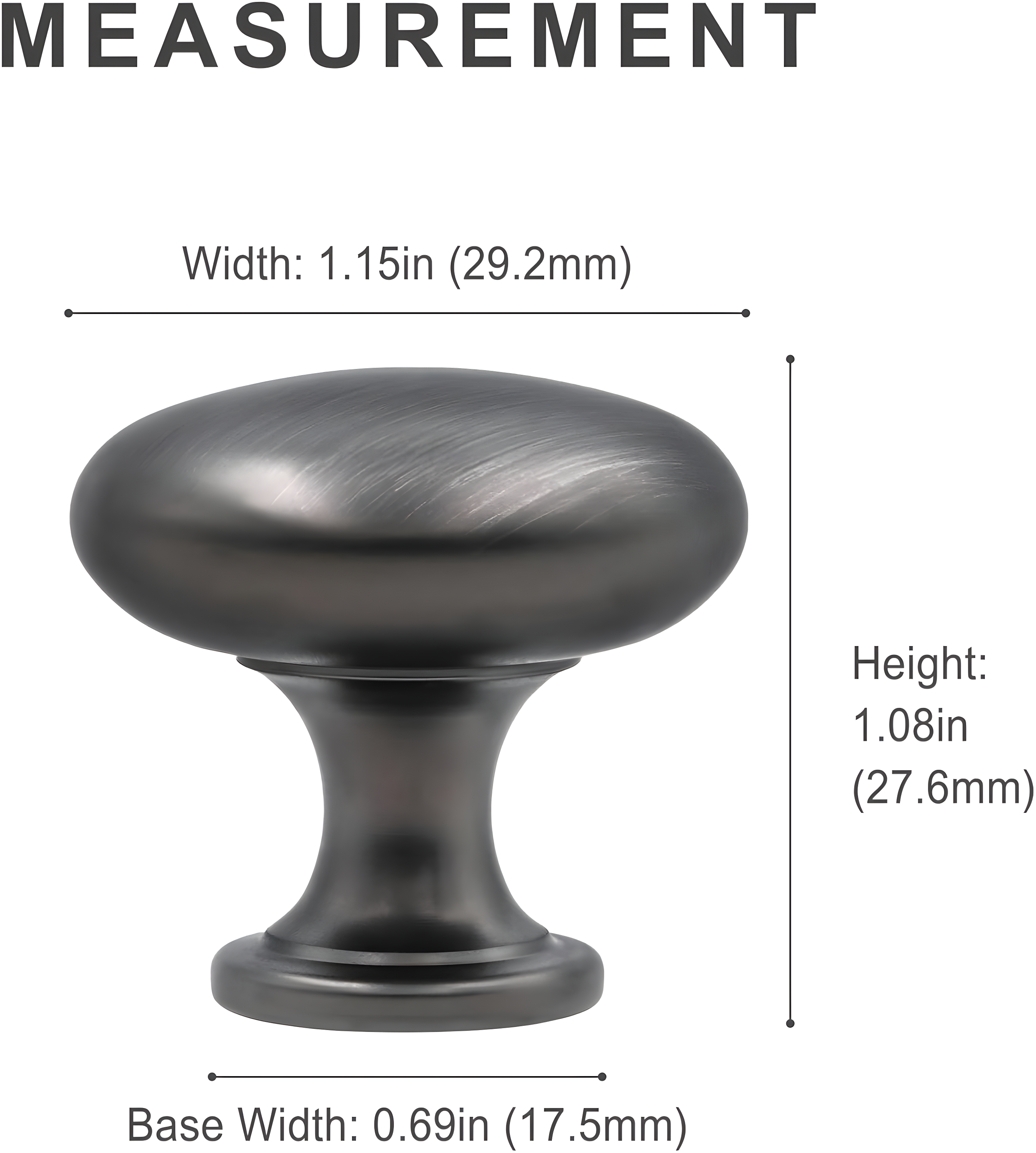 HESTIA HARDWARE Classic Collection  1 3/16" Diameter Round Knob Multipack (Set of 10)