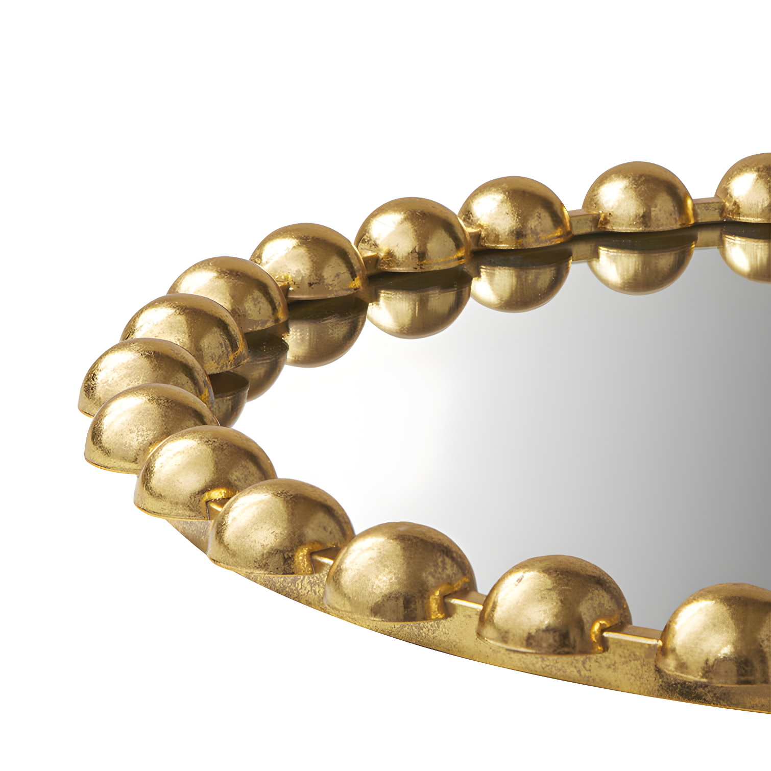 Marlowe Beaded Round Metal Wall Mirror
