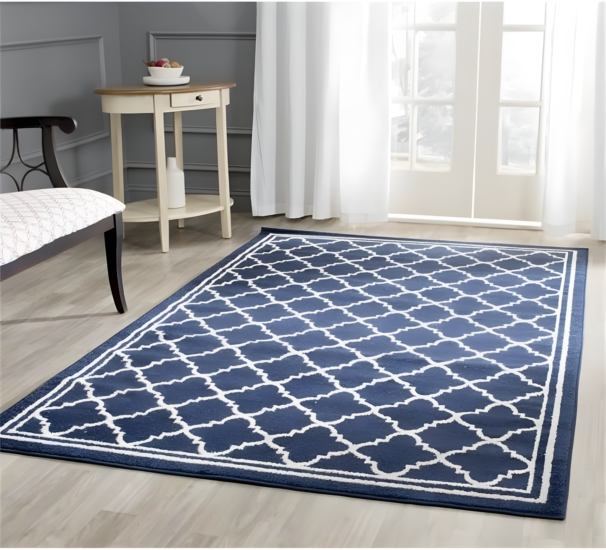 SAFAVIEH Amherst Trina Geometric Area Rug, Navy/Beige, 10' x 14'