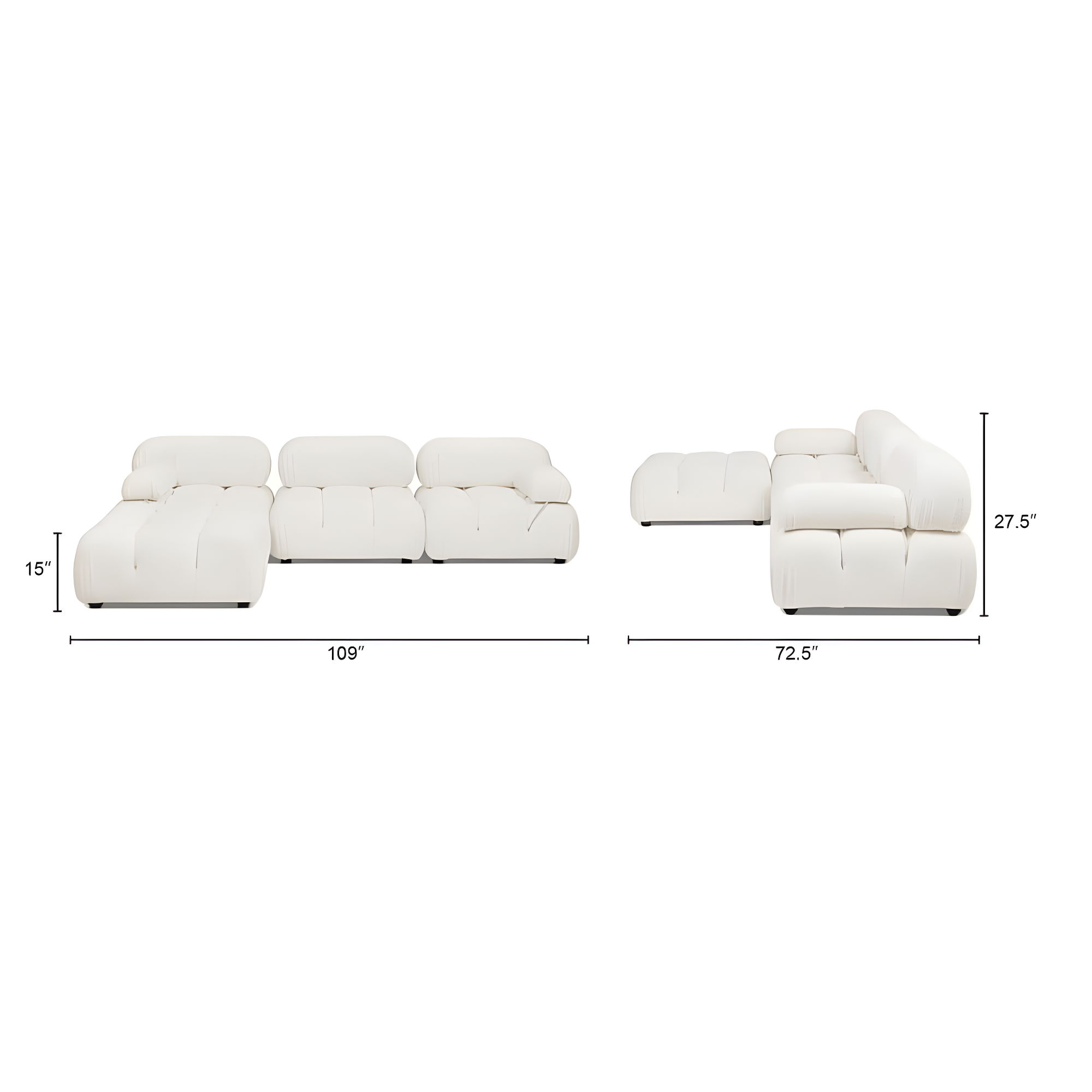 Sigma 4 - Piece Modular Upholstered Reversible L-Sectional