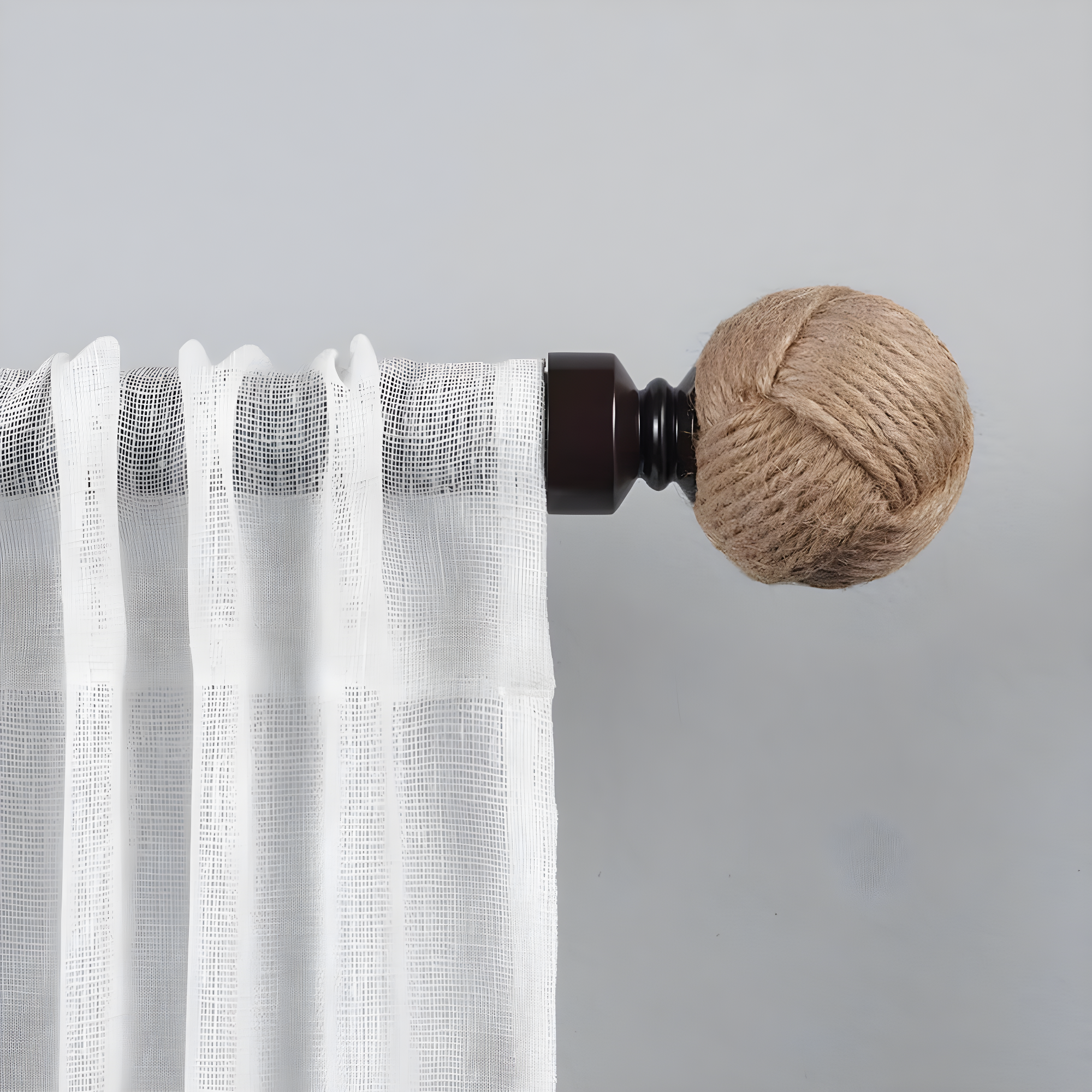 EXCLUSIVE HOME Rope Knot 1" Curtain Rod and Coordinating Finial Set, Matte Bronze, Adjustable 66"-120"