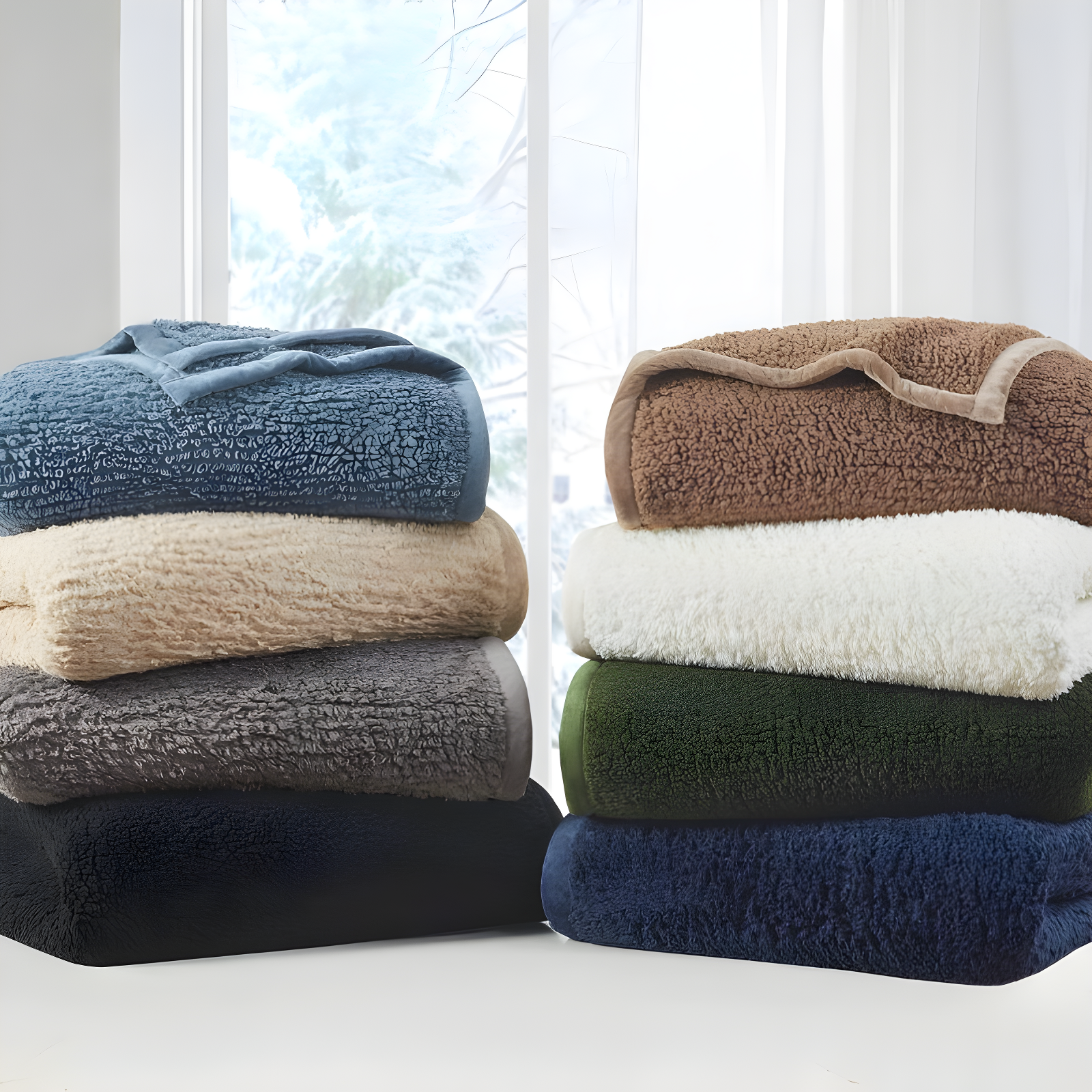 Full/Queen Burlington Berber Bed Blanket Navy: Woolrich, Transitional Style, Machine Washable, Velvet Touch