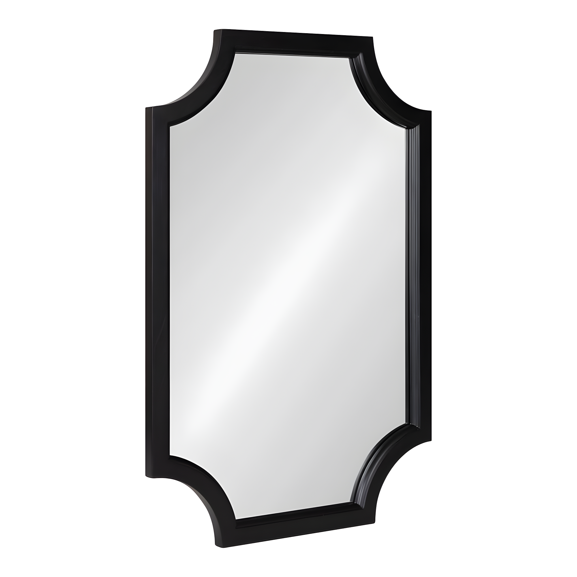 20" x 30" Hogan Scallop Wall Mirror Black - Kate & Laurel All Things Decor: MDF Frame, Easy Wall Mount