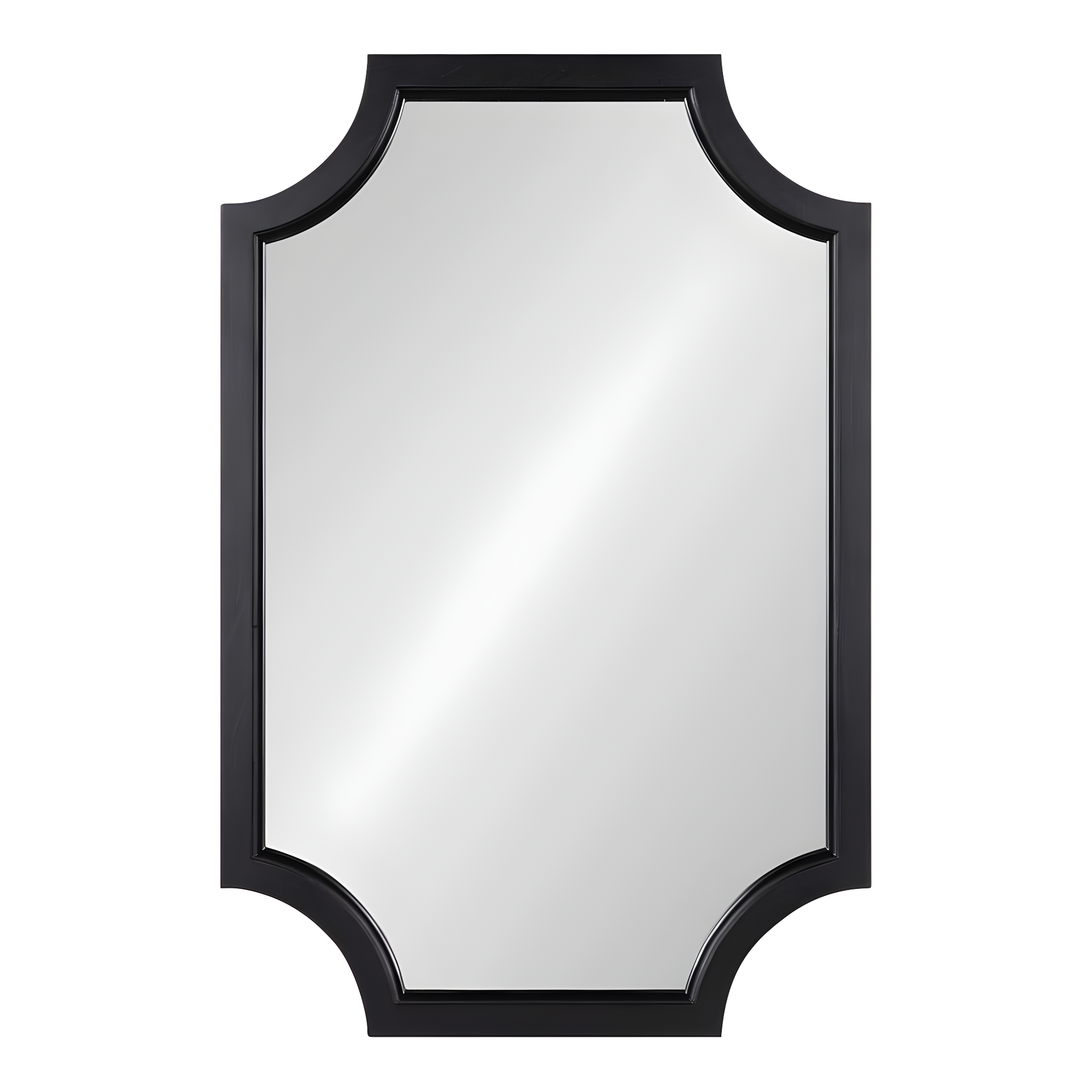 20" x 30" Hogan Scallop Wall Mirror Black - Kate & Laurel All Things Decor: MDF Frame, Easy Wall Mount