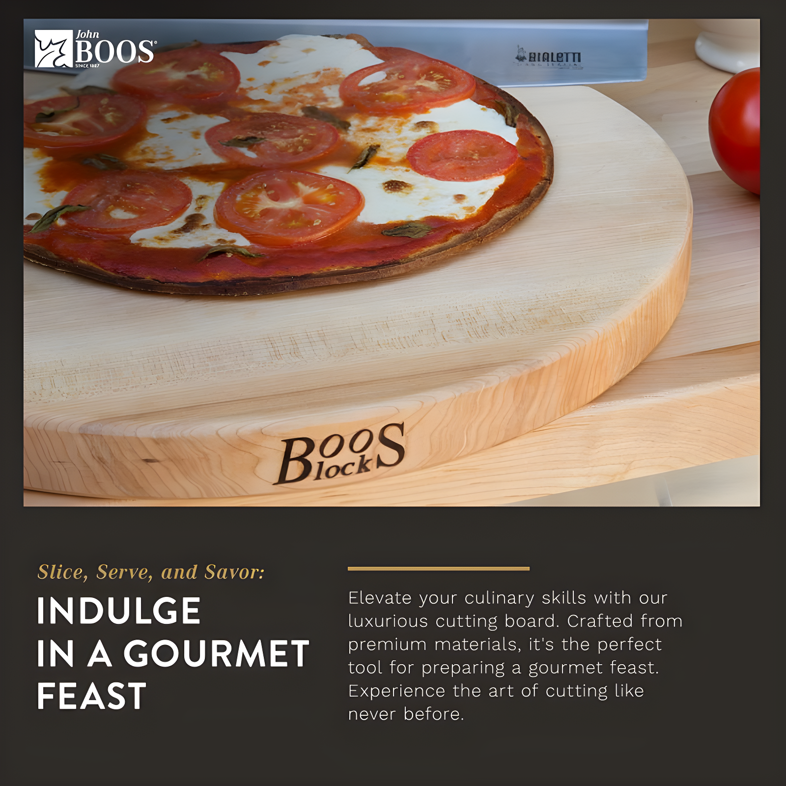 John Boos John Boos 18" Round Cutting Board, 1.5" Edge Grain