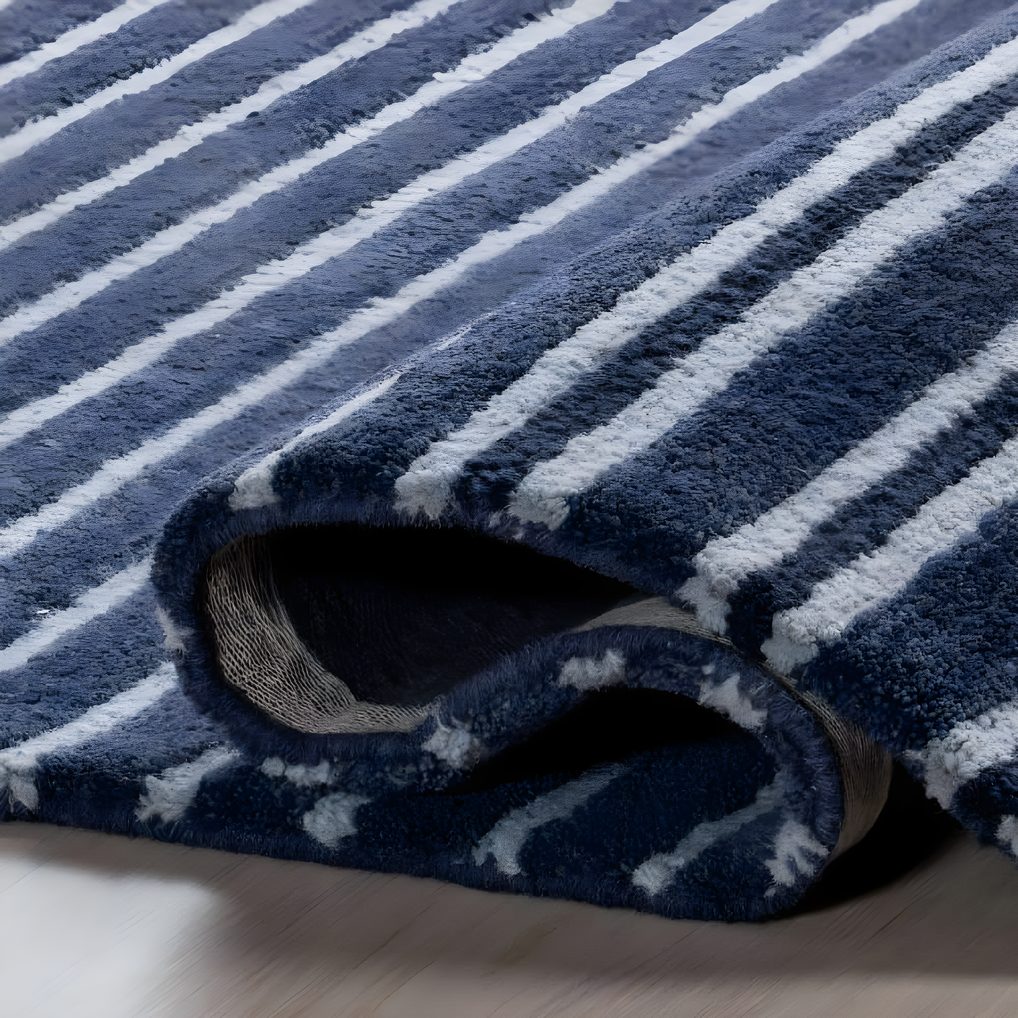 Breakwater Bay Pacific Striped Wool Area Rug
