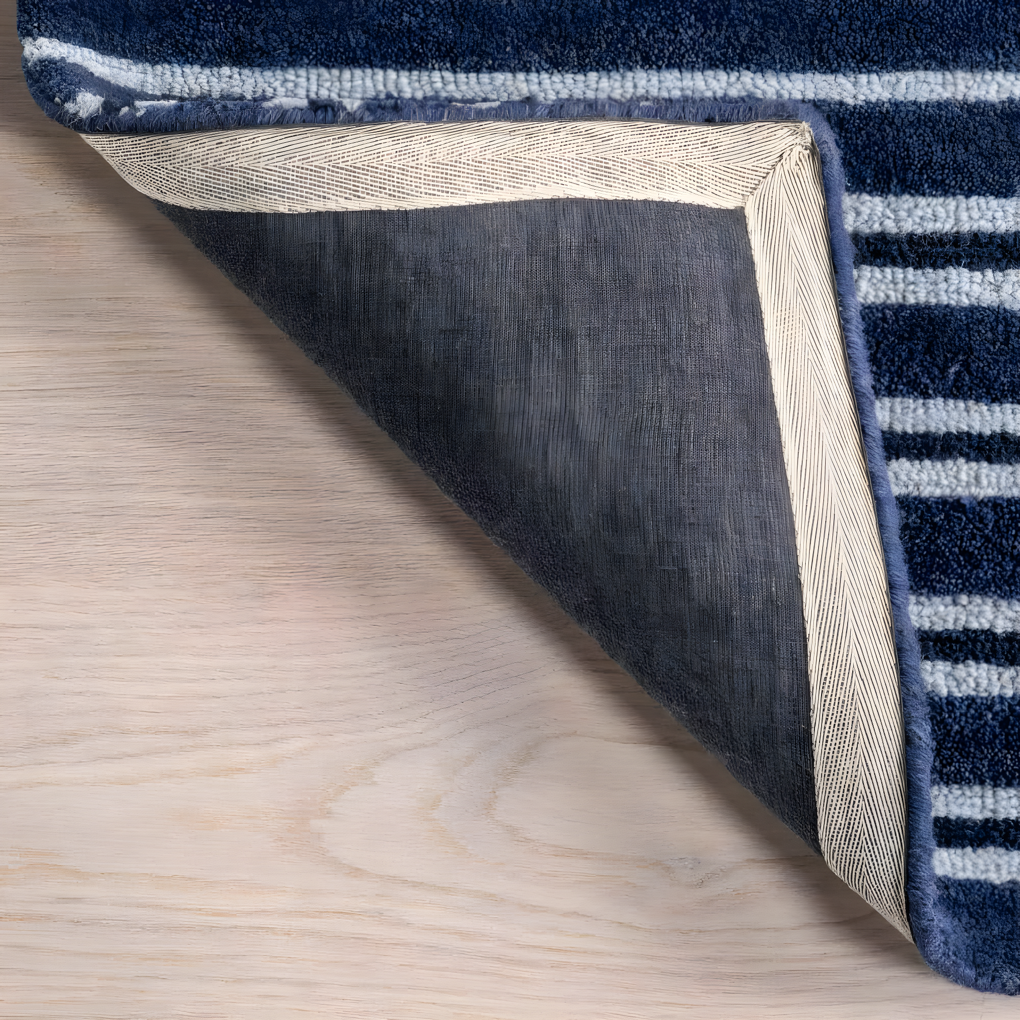 Breakwater Bay Pacific Striped Wool Area Rug