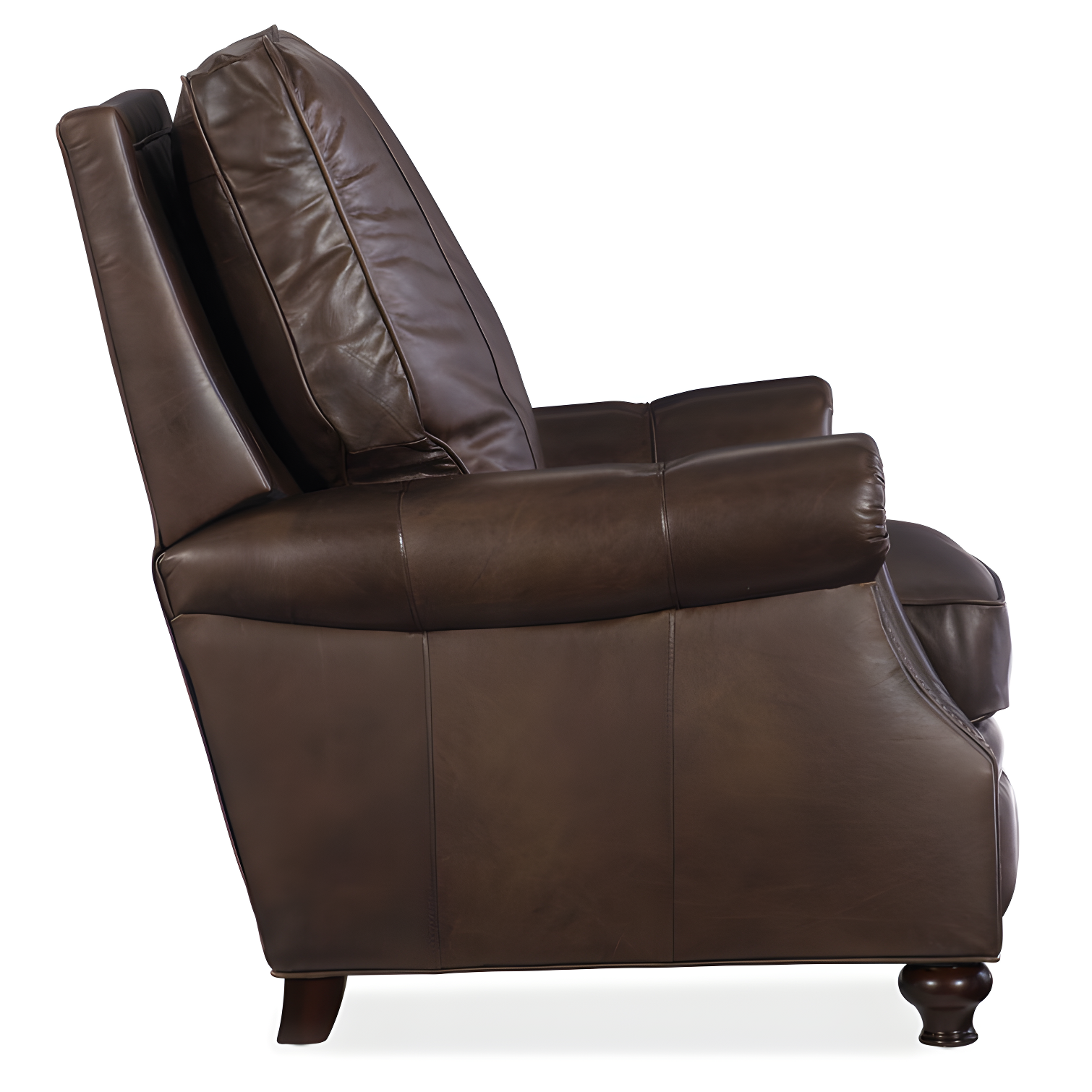 Old Saddle Cocoa Genuine Leather Recliner with Nailhead Trim