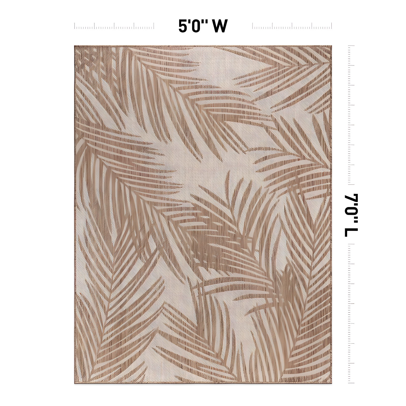 World Rug Gallery Contemporary Distressed Leaves Textured Flat Weave Indoor/Outdoor Area Rug - BROWN 5' X 7'