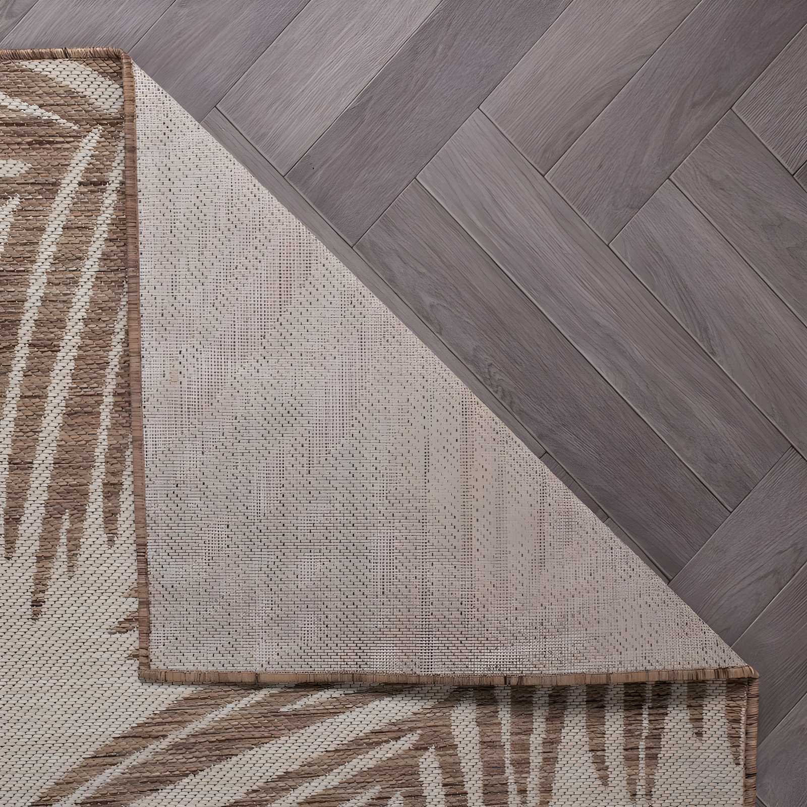 World Rug Gallery Contemporary Distressed Leaves Textured Flat Weave Indoor/Outdoor Area Rug - BROWN 5' X 7'