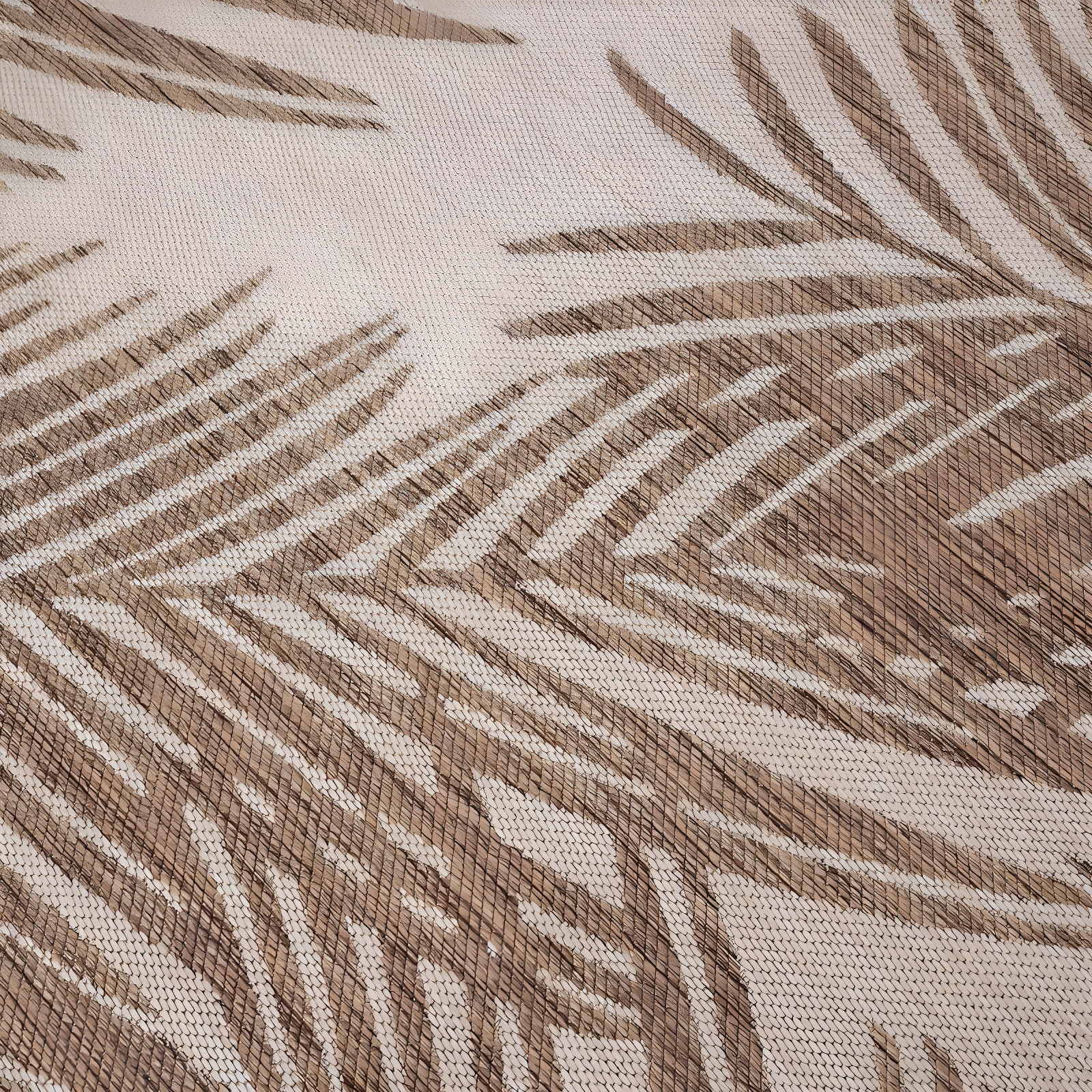 World Rug Gallery Contemporary Distressed Leaves Textured Flat Weave Indoor/Outdoor Area Rug - BROWN 5' X 7'