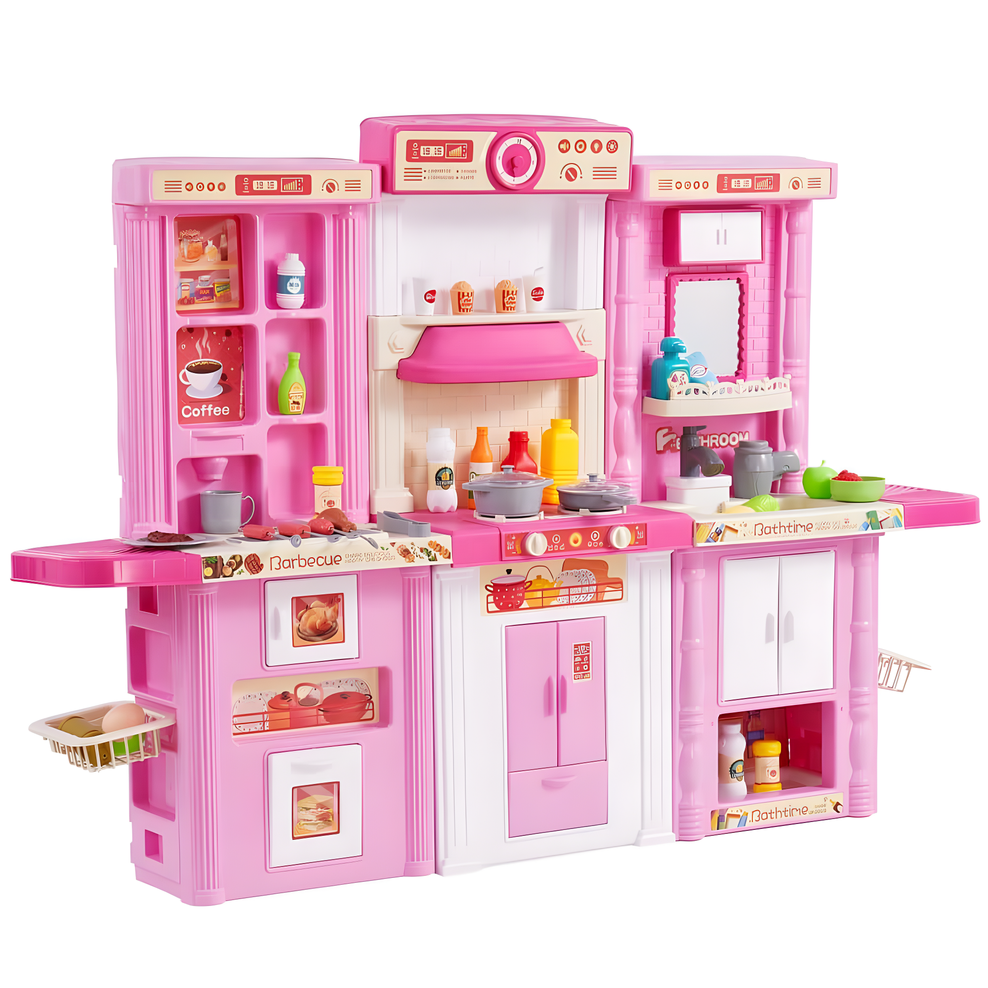 Zoomie Kids Kitchen Playset Kids Pretend Cooking Play Toy 74 Piece Accessories
