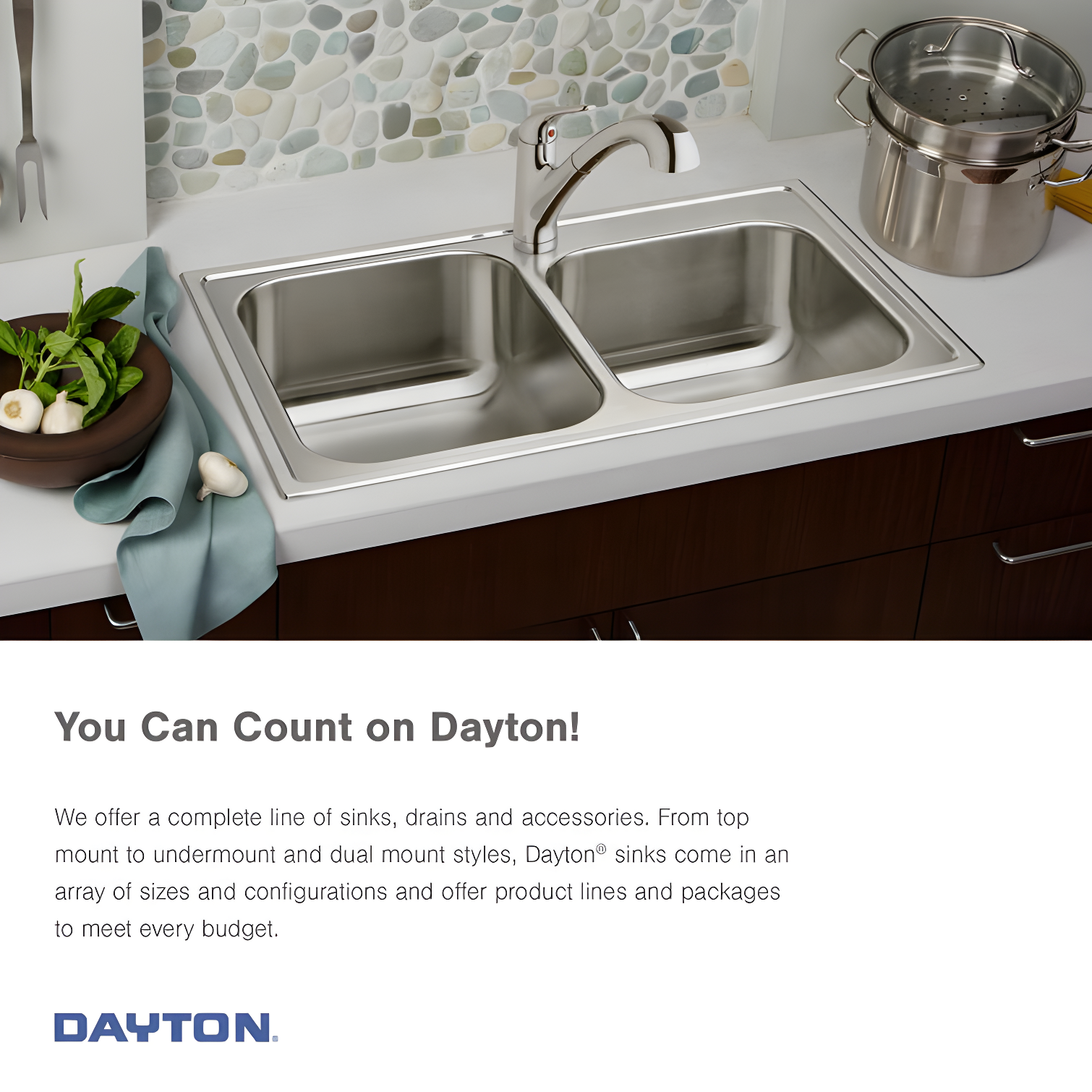 Dayton 25" L x 22" W Drop-In Kitchen Sink