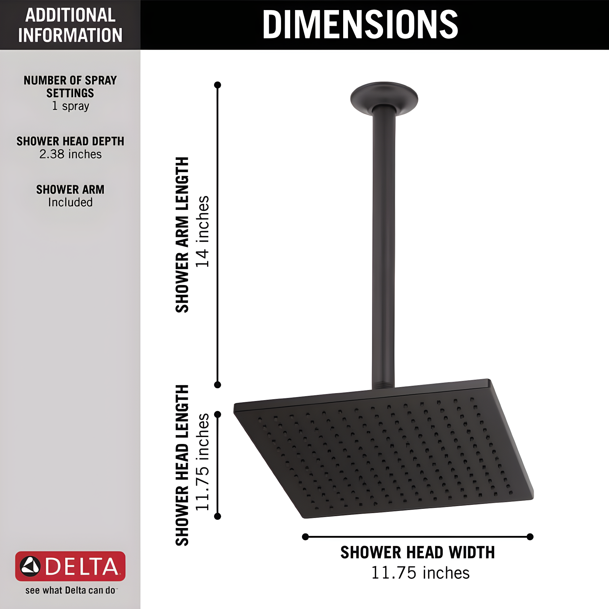 Delta Rain Adjustable Shower Head