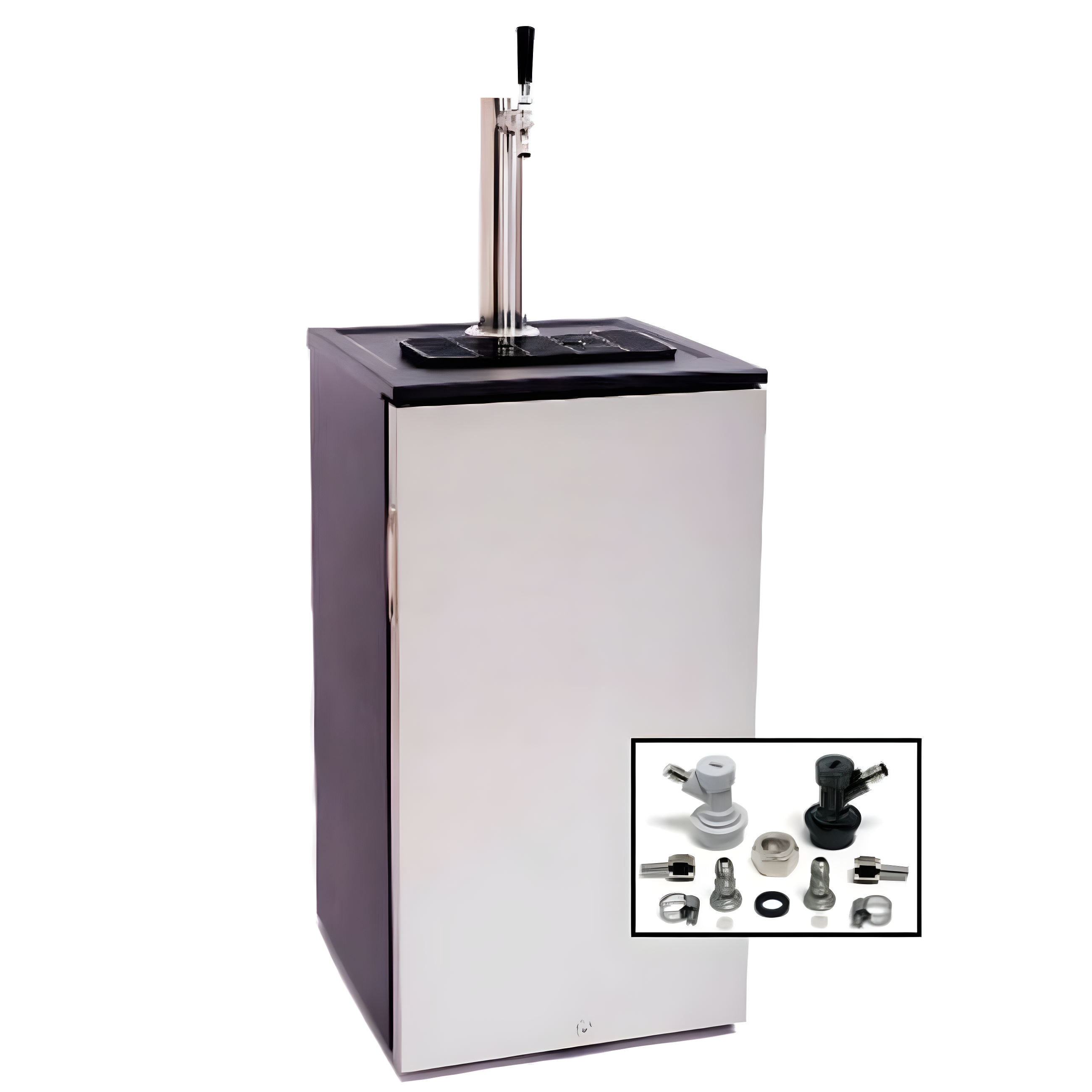 EdgeStar EdgeStar 15 Cubic Feet Silver Single Tap Freestanding Kegerator