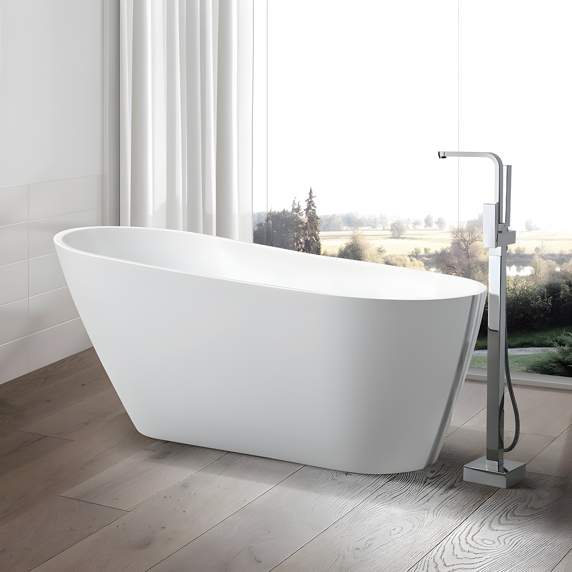 Cora 67" x 32" Freestanding Acrylic Bathtub