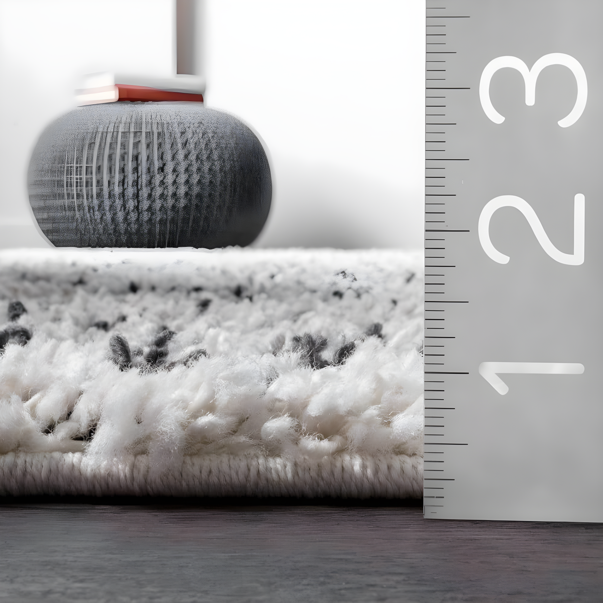Nuloom Vasiliki Geometric 4x6 Shag Indoor Area Rug for Living Room Bedroom Dining Room Nursery, Off White/Charcoal