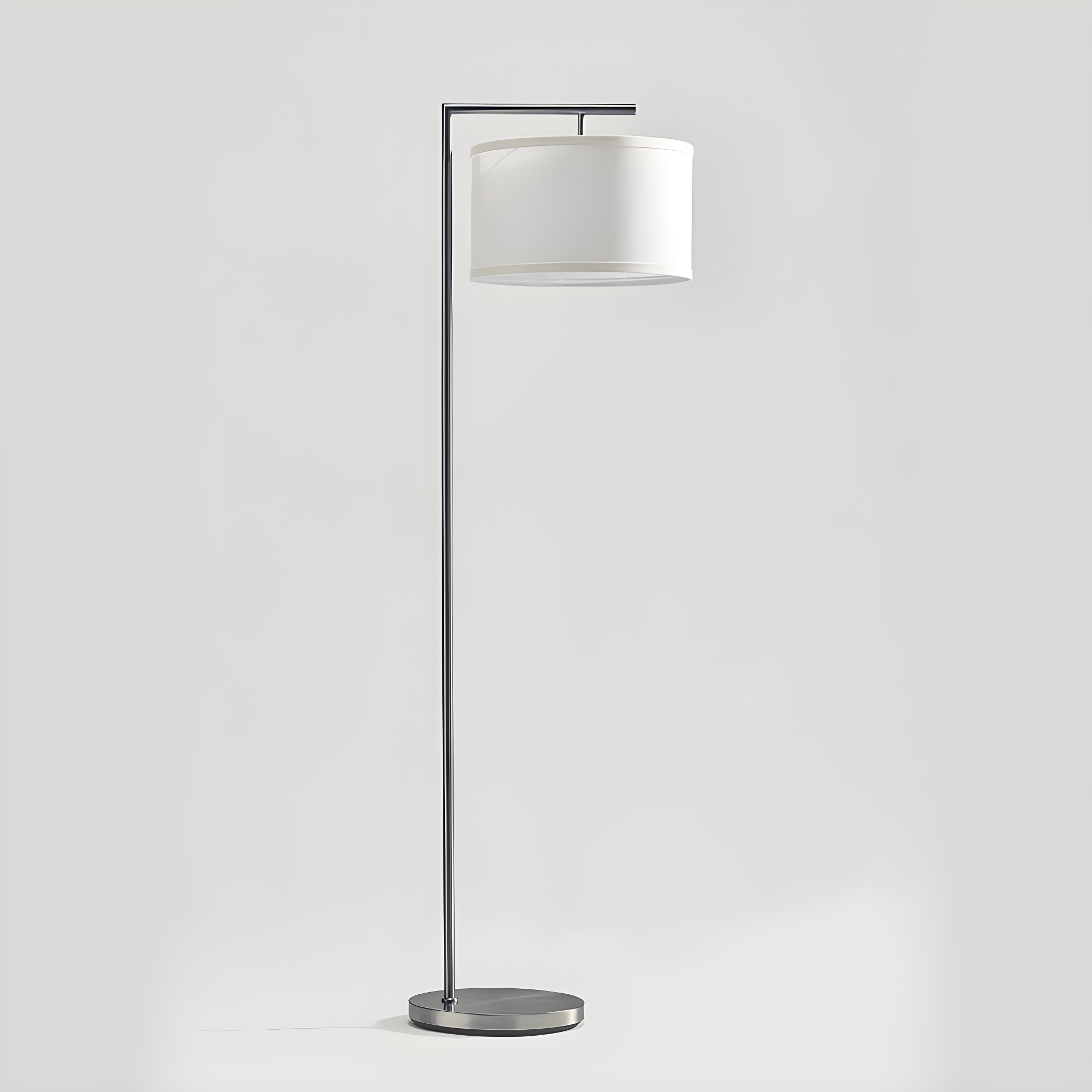 Montage Modern 60 in. Mid-Century Modern LED Floor Lamp with Fabric Drum Shade