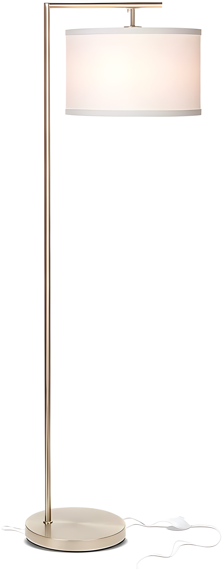 Montage Modern 60 in. Mid-Century Modern LED Floor Lamp with Fabric Drum Shade