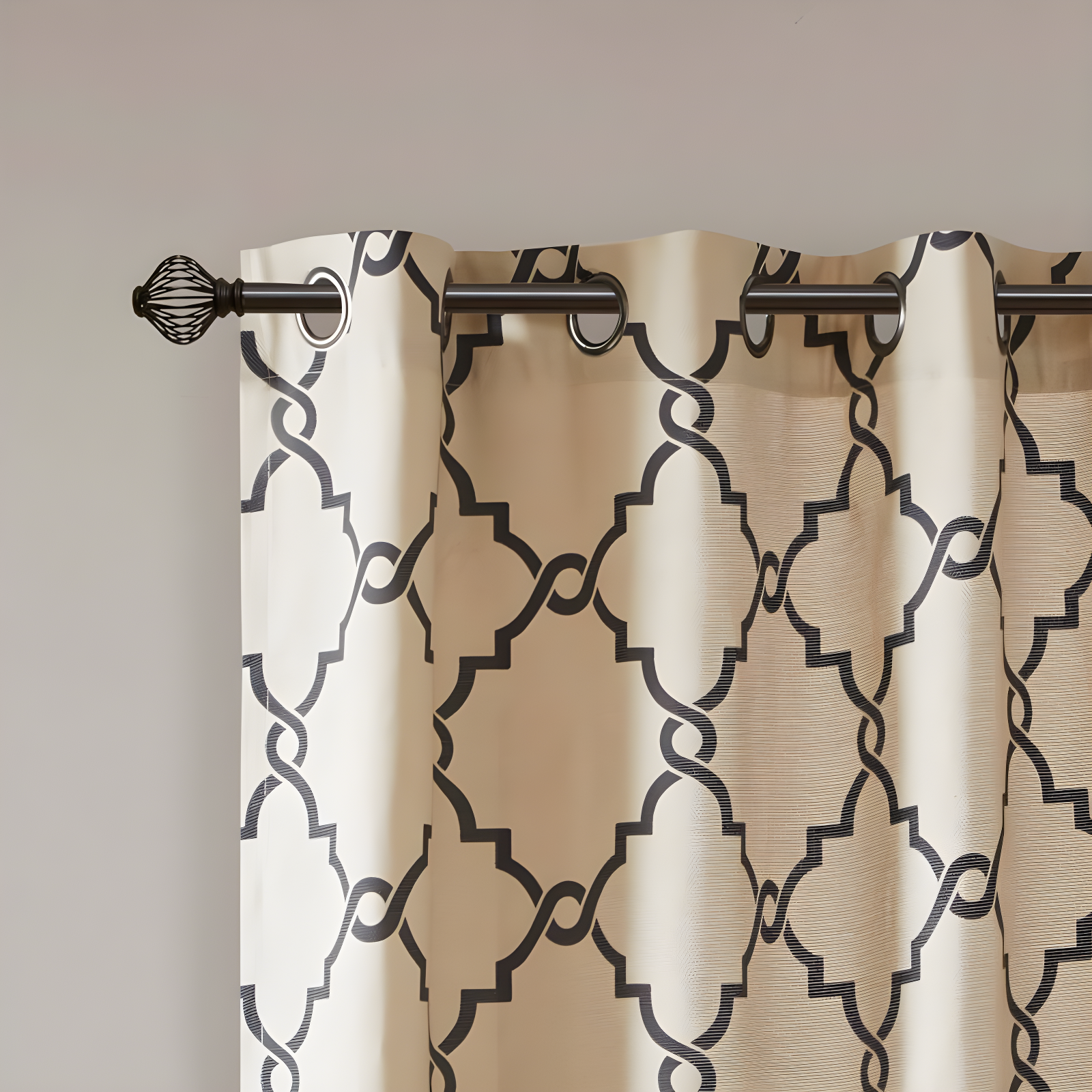 Madison Park Fretwork Print Grommet Top Single Window Curtain Panel