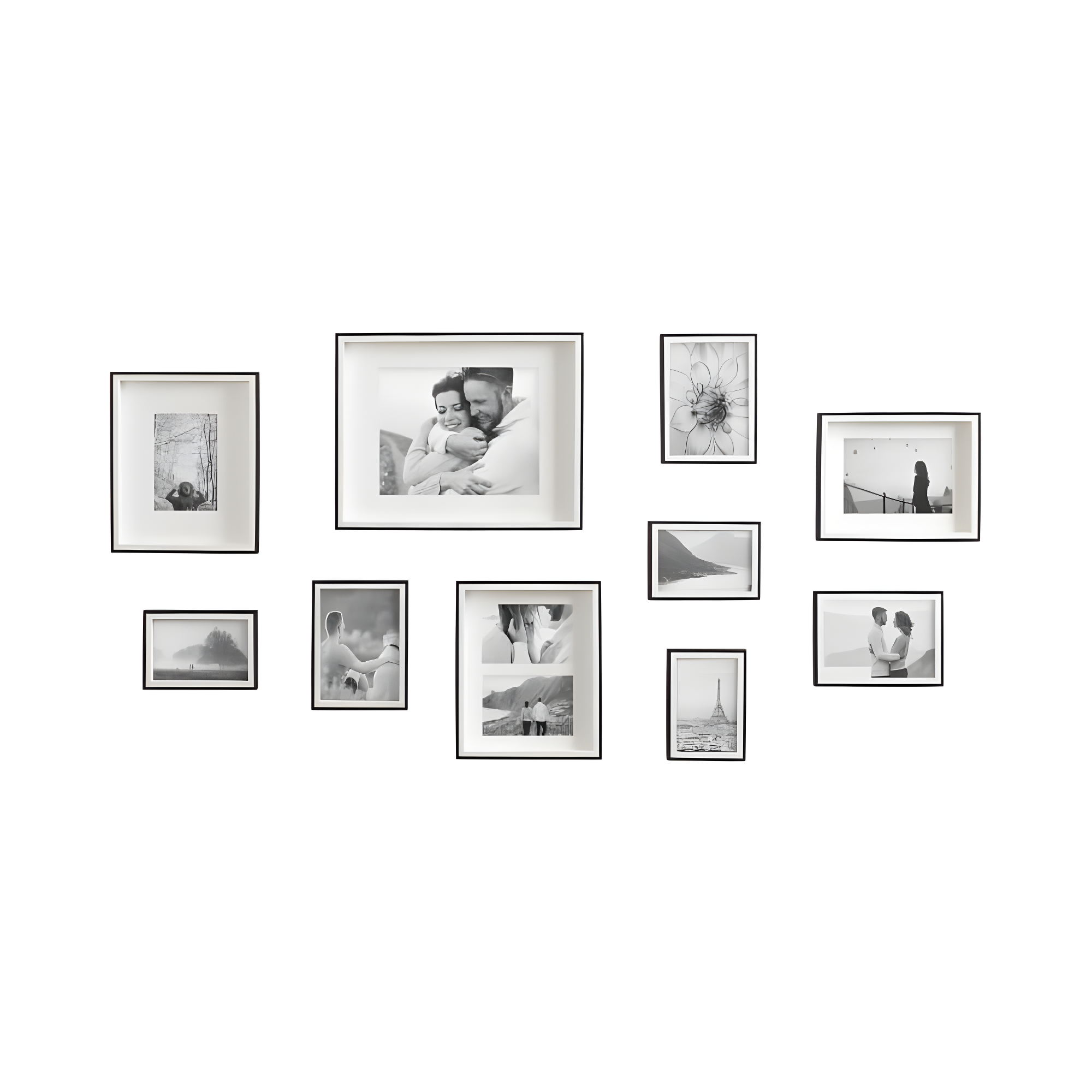 Kate & Laurel All Things Decor (Set of 10) Gibson Wall Photo Frames Black