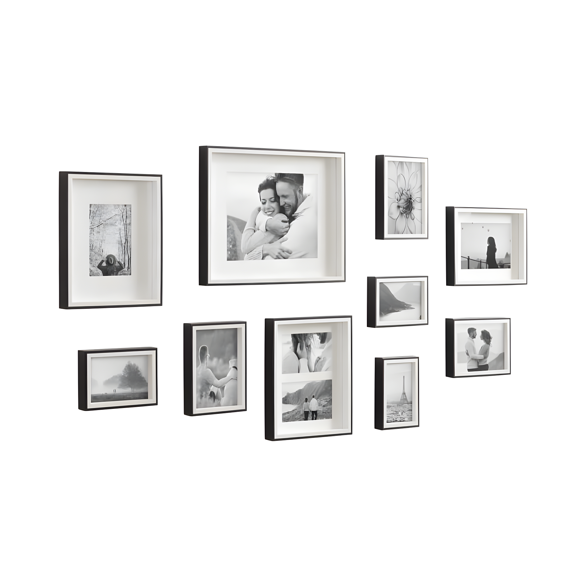 Kate & Laurel All Things Decor (Set of 10) Gibson Wall Photo Frames Black