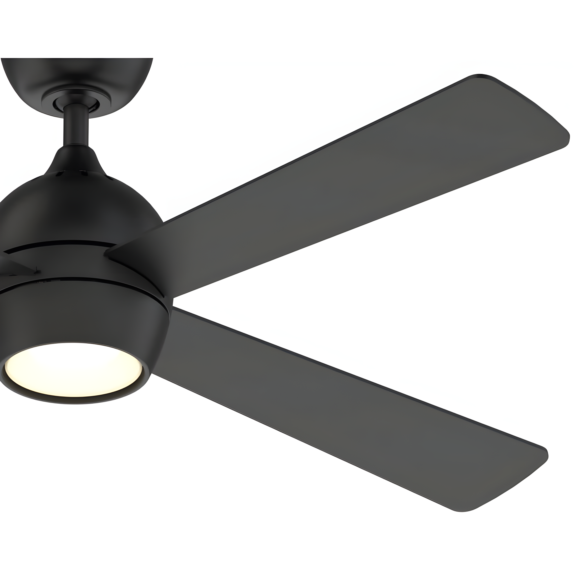 Indi Ceiling Fan + Light - Matte Black / 52"
