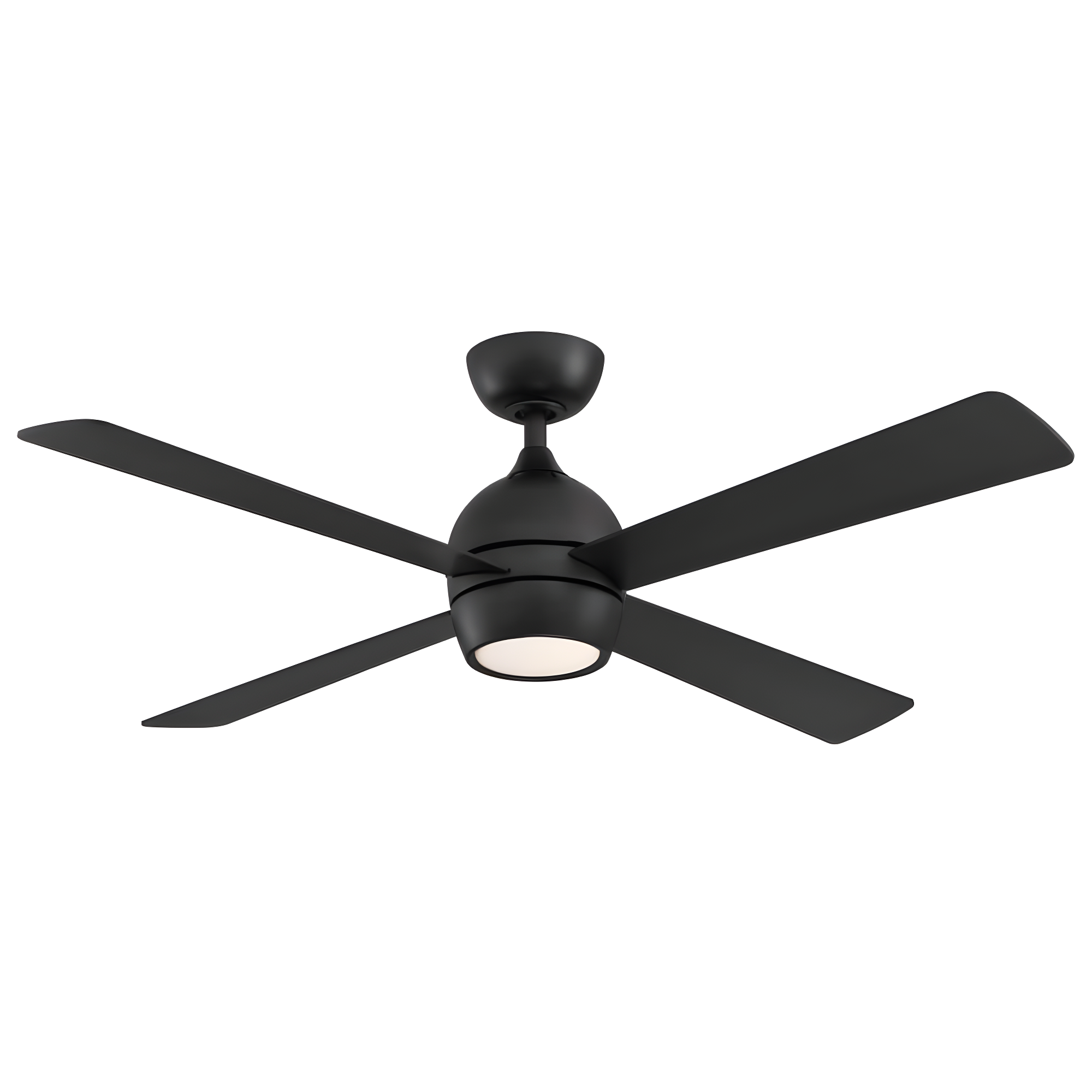 Indi Ceiling Fan + Light - Matte Black / 52"