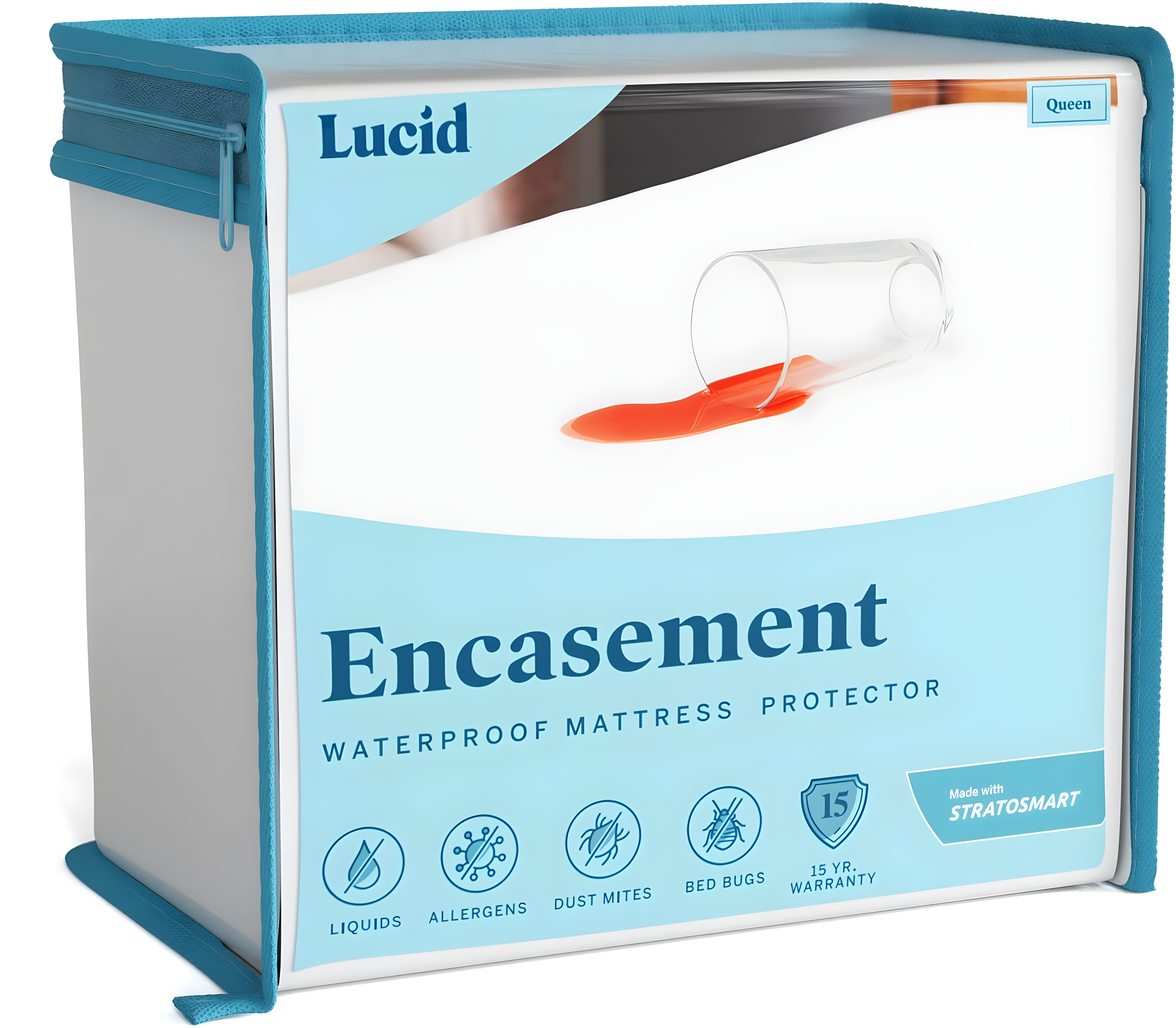 Lucid Waterproof Encasement Zippered Mattress Protector, Twin