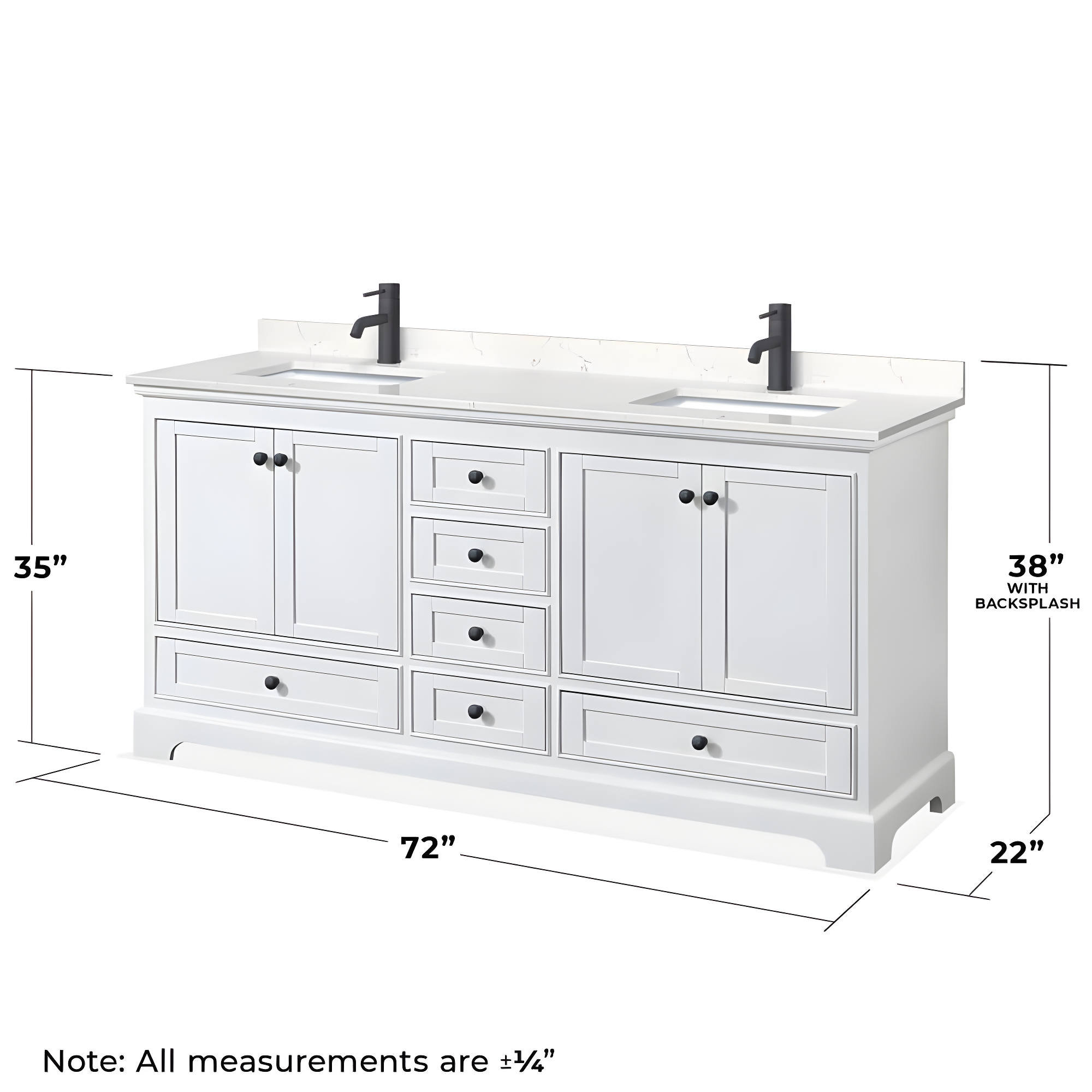 Wyndham Collection Deborah 72'' Double Bathroom Vanity with Marble Top