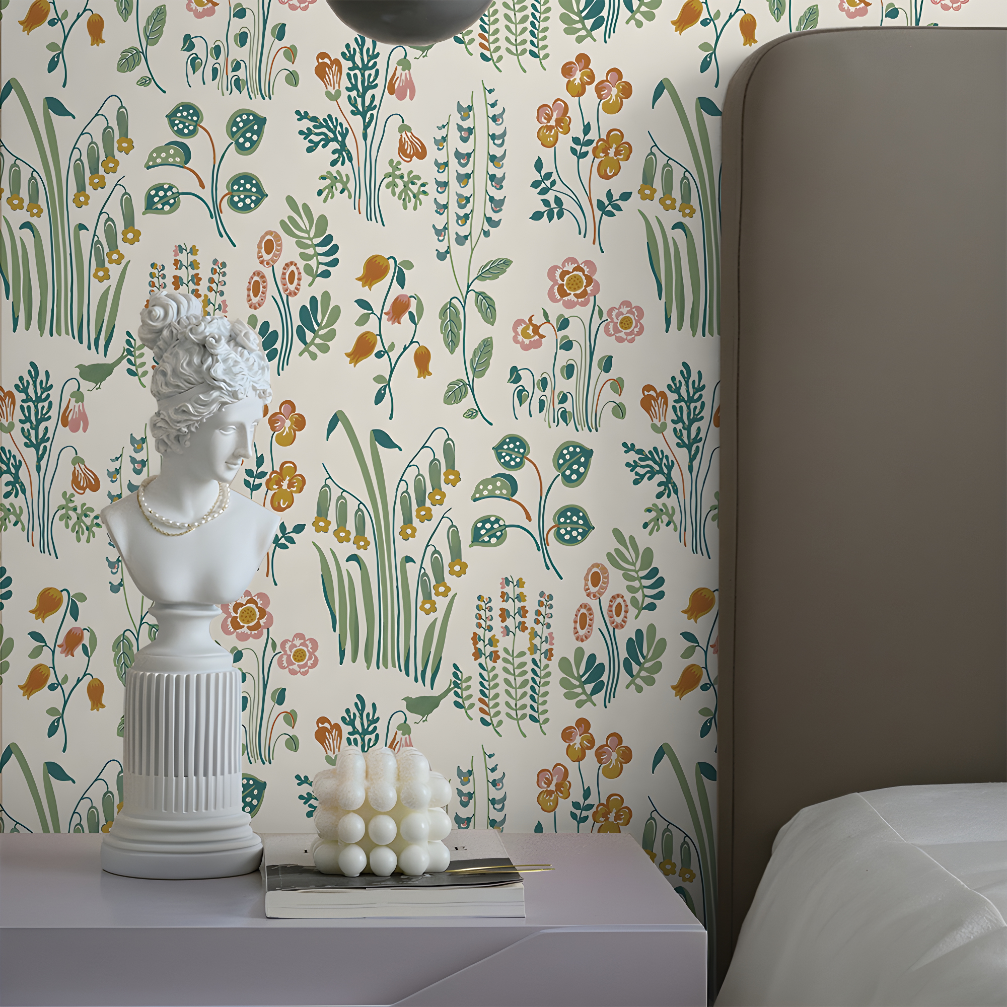 Multicolor Floral Self-Adhesive Removable Peel and Stick Wallpaper