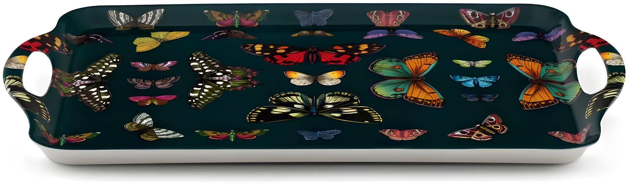 Pimpernel Botanic Garden Harmony Large Melamine Hndld Tray 18.9 X11.6"