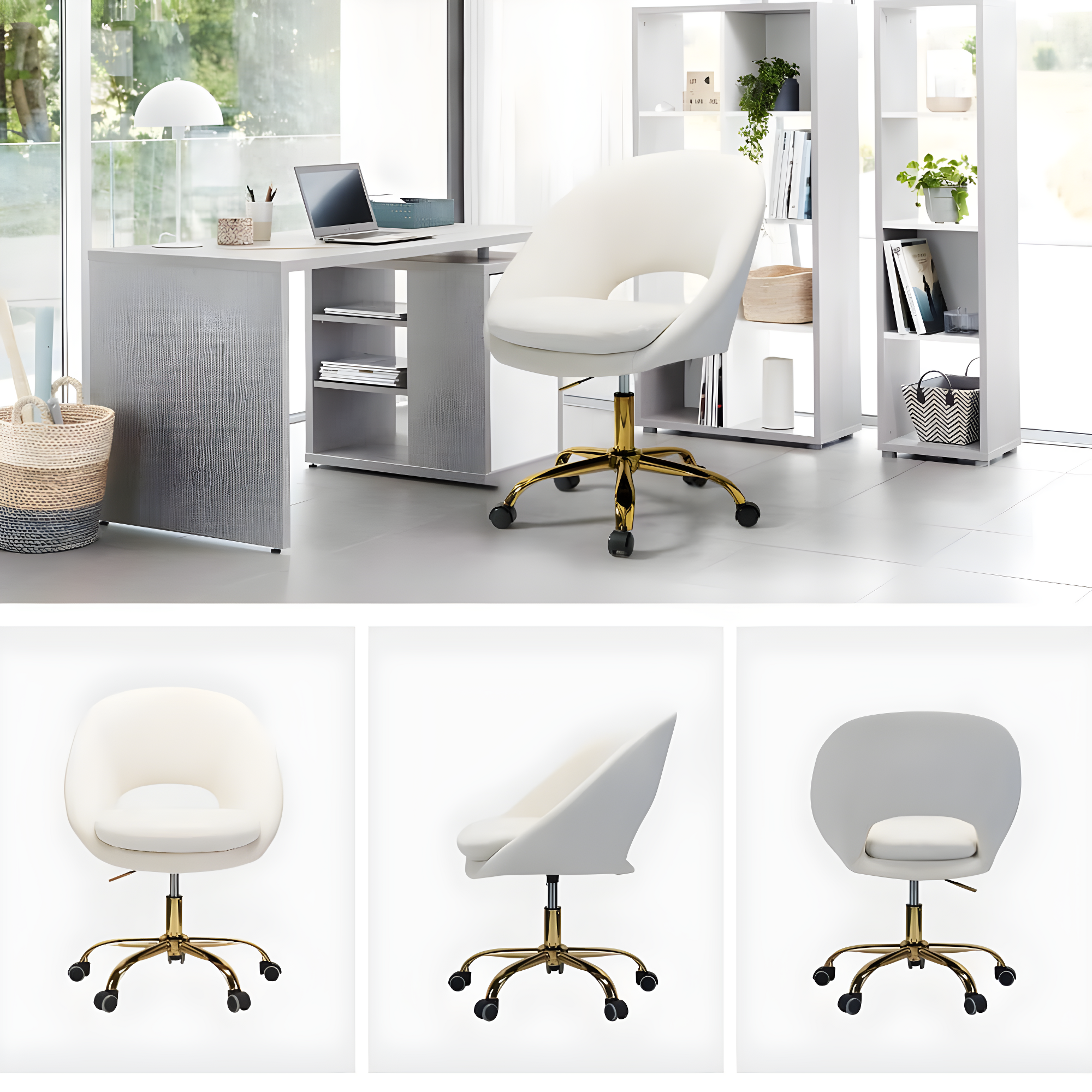 Louise Velvet Modern Task Chair with Ergonomic Design