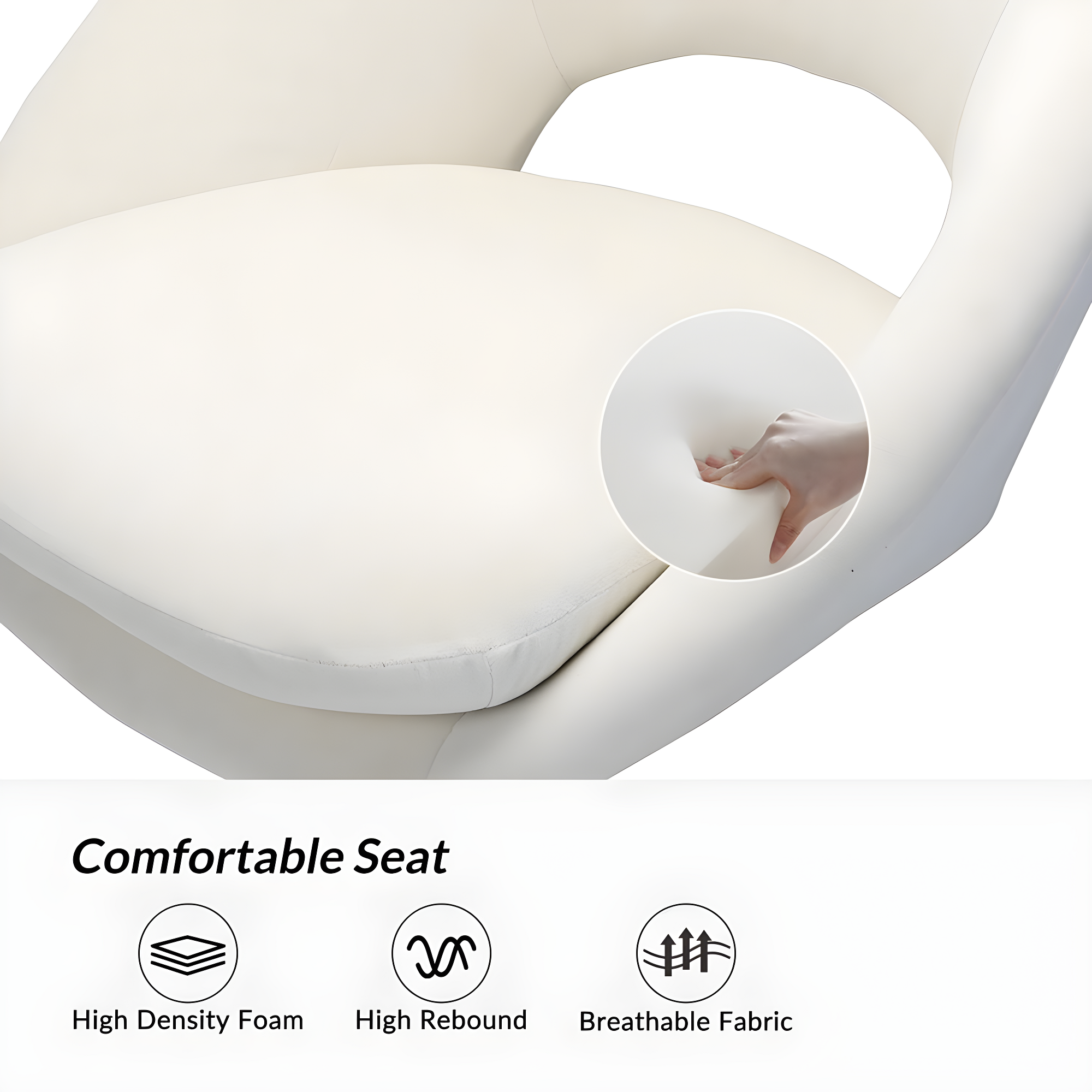 Louise Velvet Modern Task Chair with Ergonomic Design