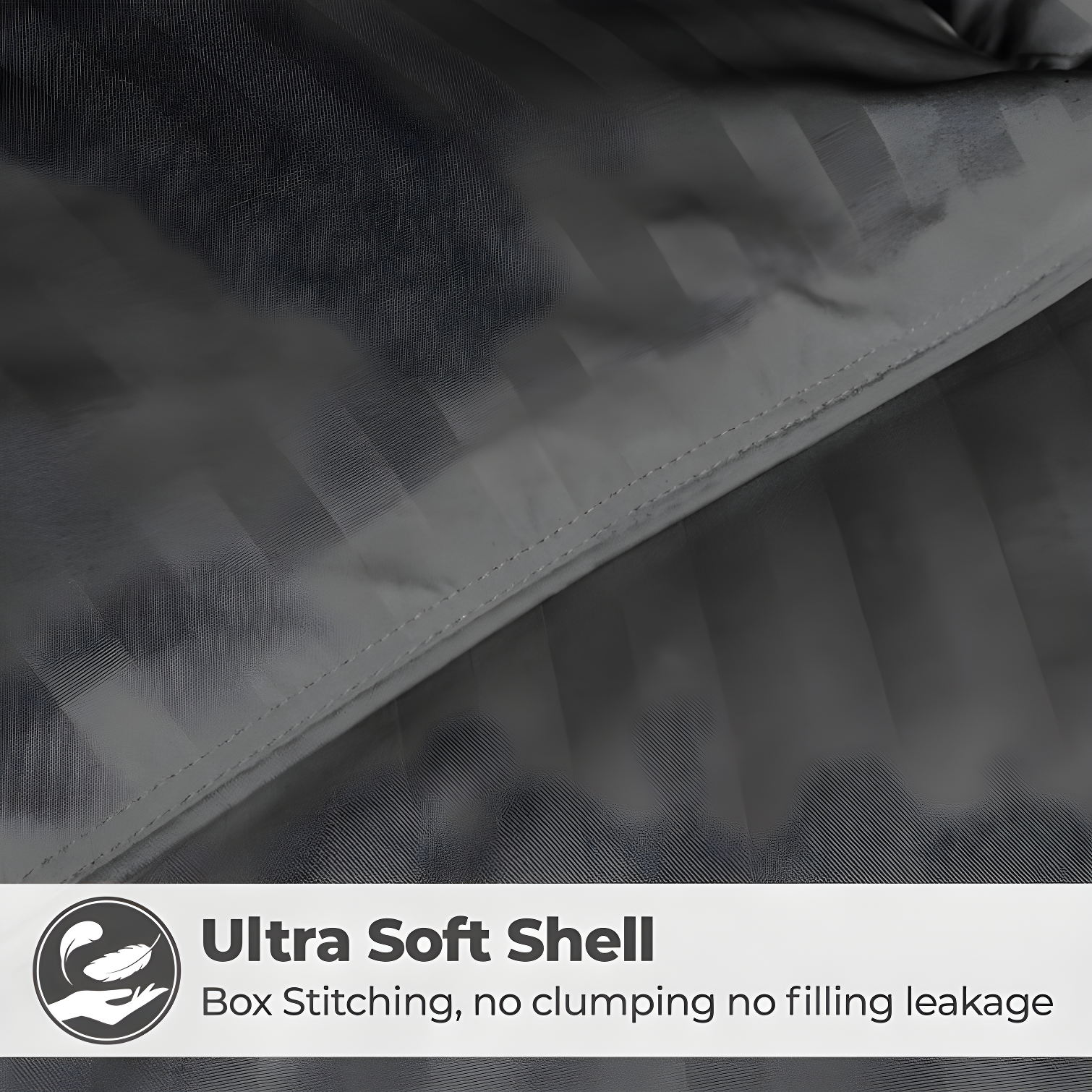 Striped Reversible Box-Quilt Brushed Microfiber Medium Weight Down Alternative Comforter