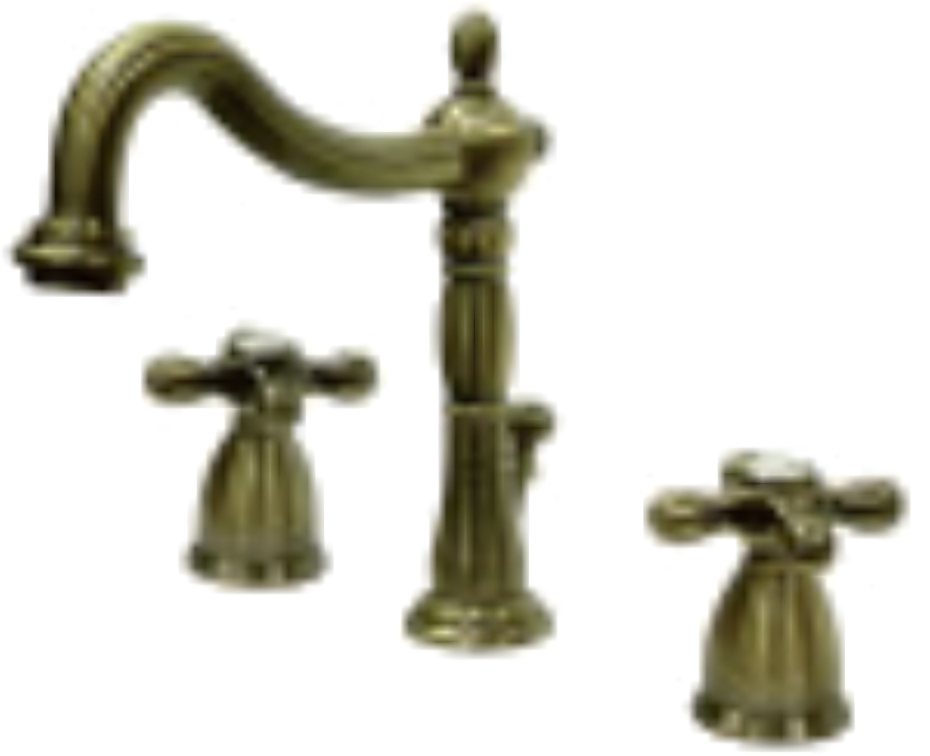 Kingston Brass Heritage Two-Handle 3-Hole Deck Mount Widespread Bathroom Faucet with Pop-Up Drain