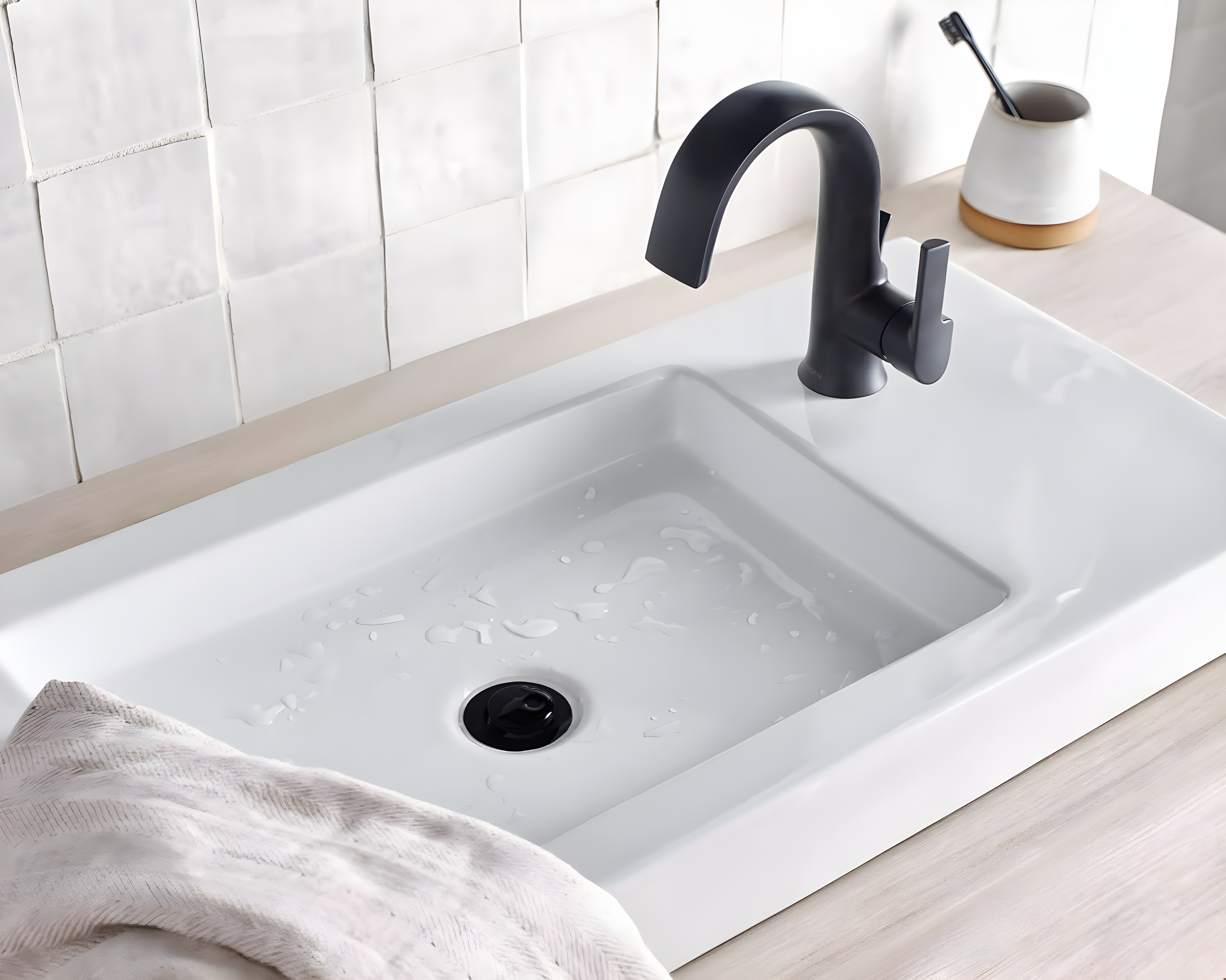Doux Single Hole Bathroom Faucet with Drain Assembly