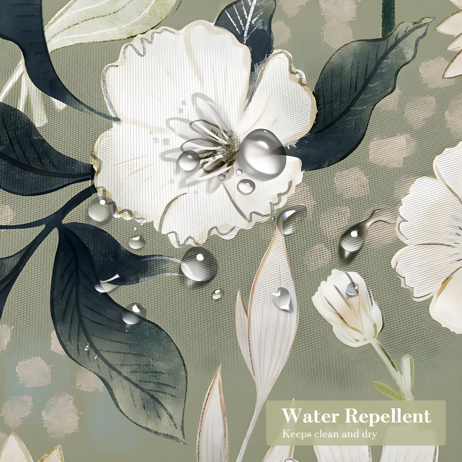 Red Barrel Studio® Green Floral Shower Curtain, Summer Plant Leaves Fabric Cloth Shower Curtains For Chic Elegant Bathroom Decor, Modern Abstract Colorful Flower Shower Curtain, 72X72