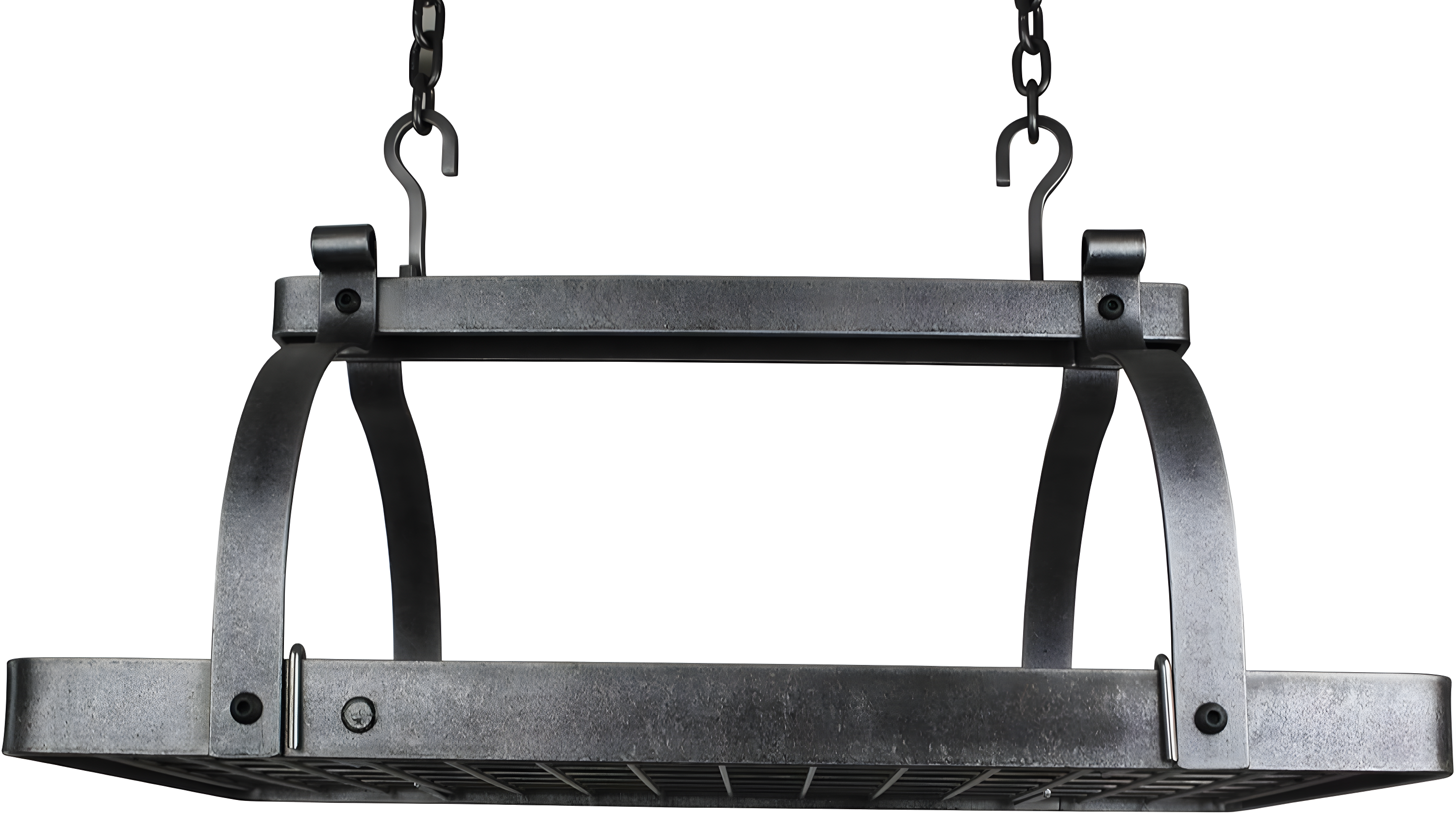 Signature 30" Rectangle Ceiling Pot Rack with Tigerwood & 24 Hooks