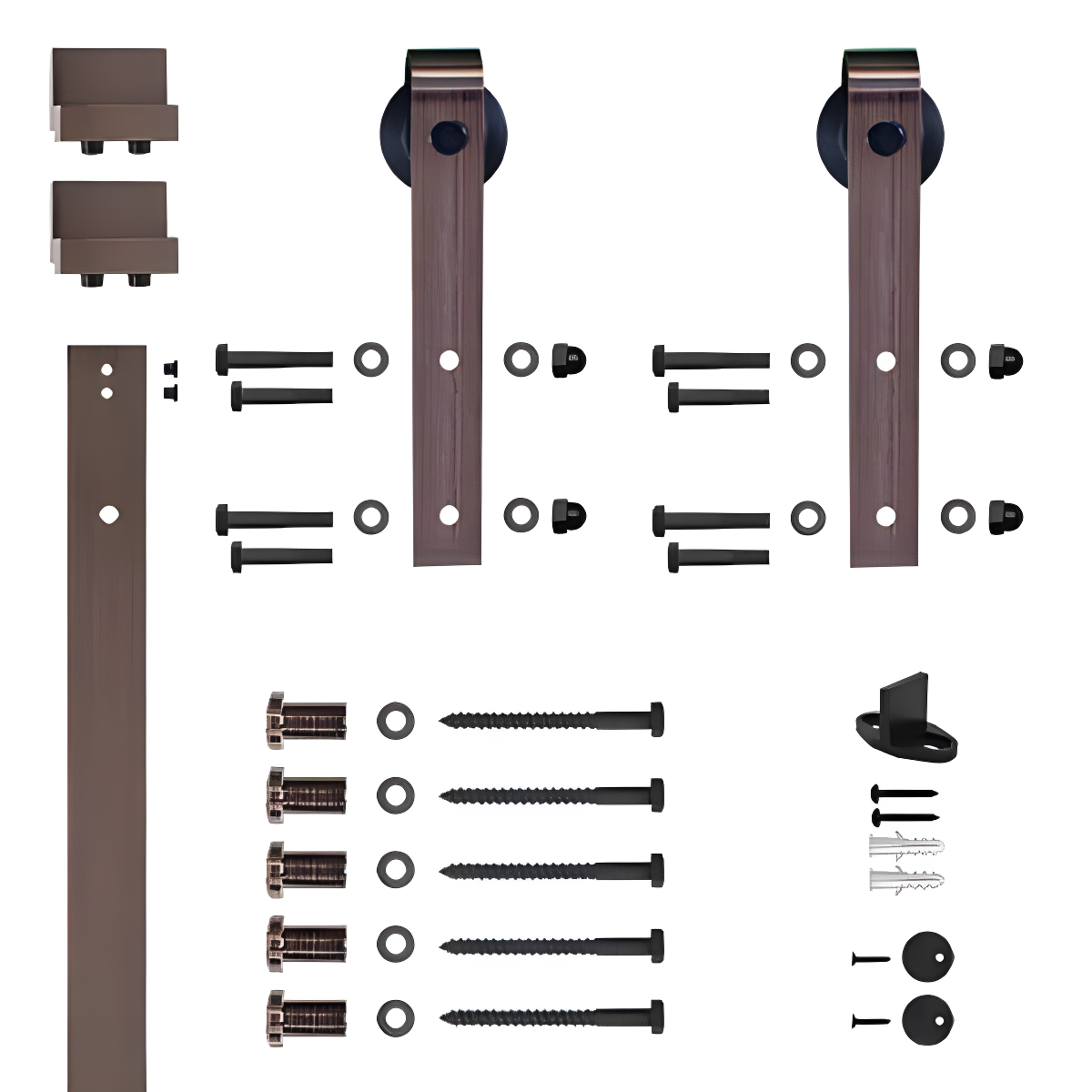 Quiet Glide Soft Close Standard Single Barn Door Hardware Kit (Door Not Included)