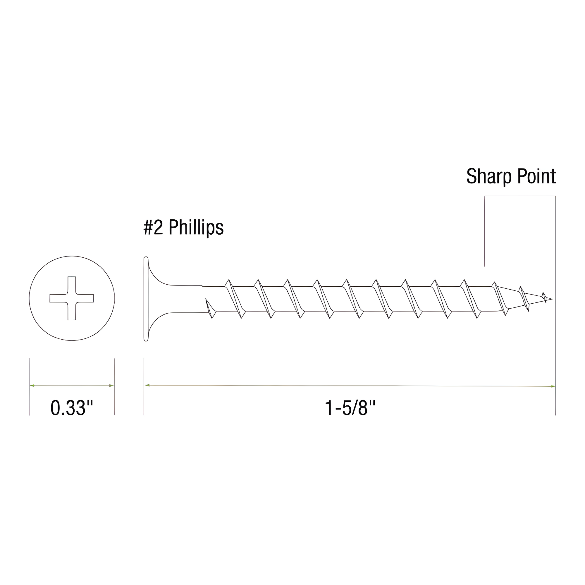 Grip-Rite No. 6 X 1-5/8 in. L Phillips Drywall Screws 1 lb 200 pk
