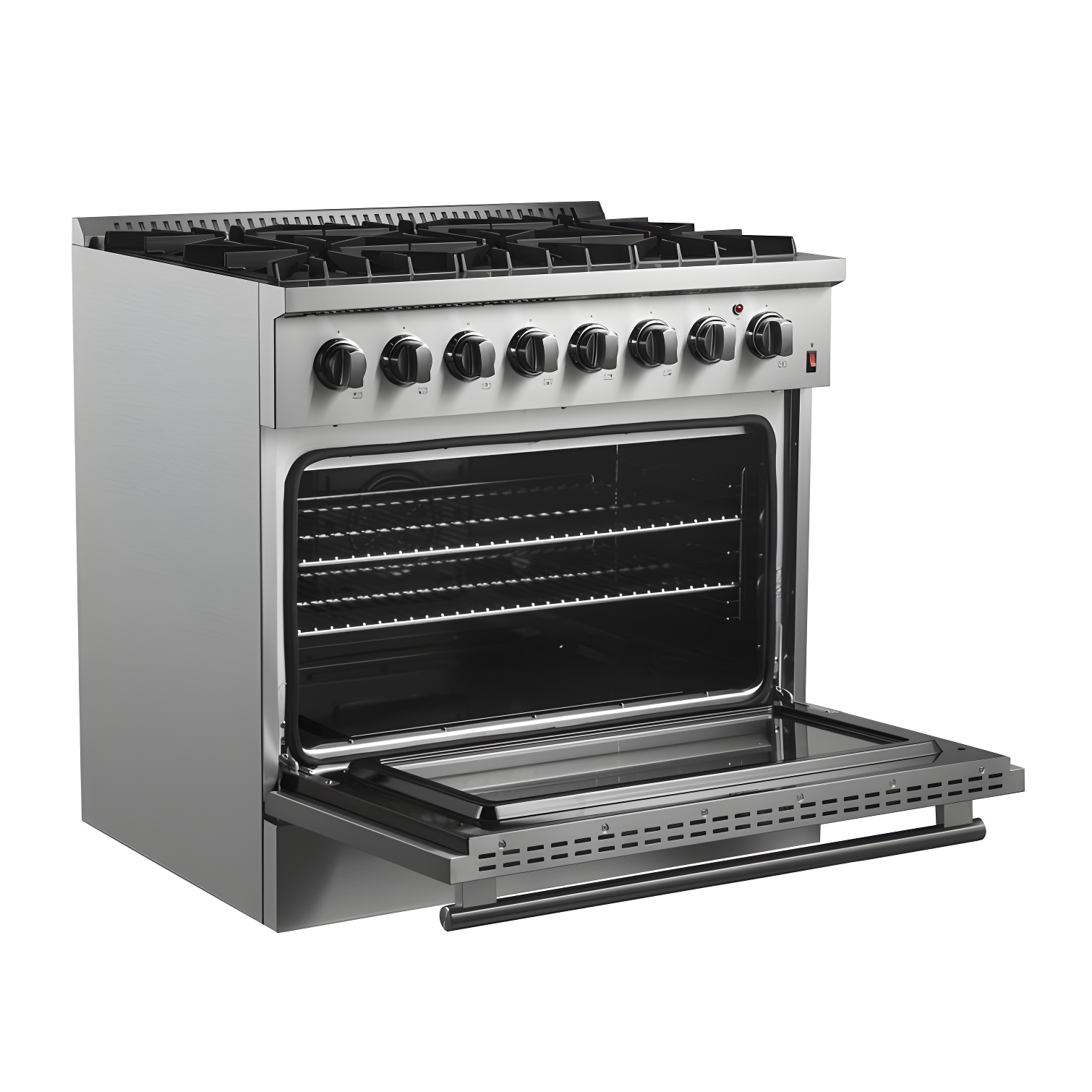 Forno Marco 36-Inch Dual Fuel Range Stainless Steel, 6 Burners, 5.36 cu.ft. True Conve FFSGS6197-36