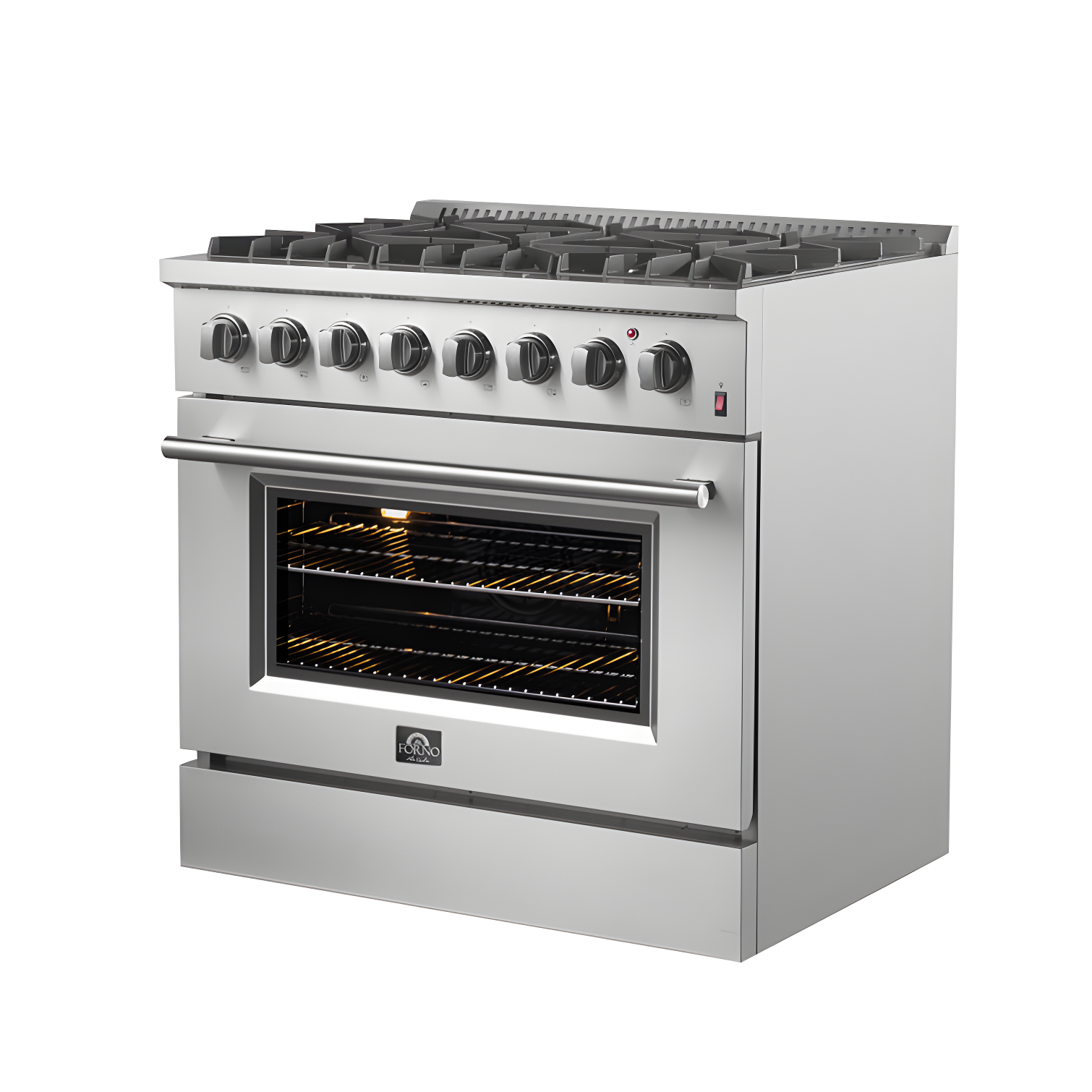 Forno Marco 36-Inch Dual Fuel Range Stainless Steel, 6 Burners, 5.36 cu.ft. True Conve FFSGS6197-36