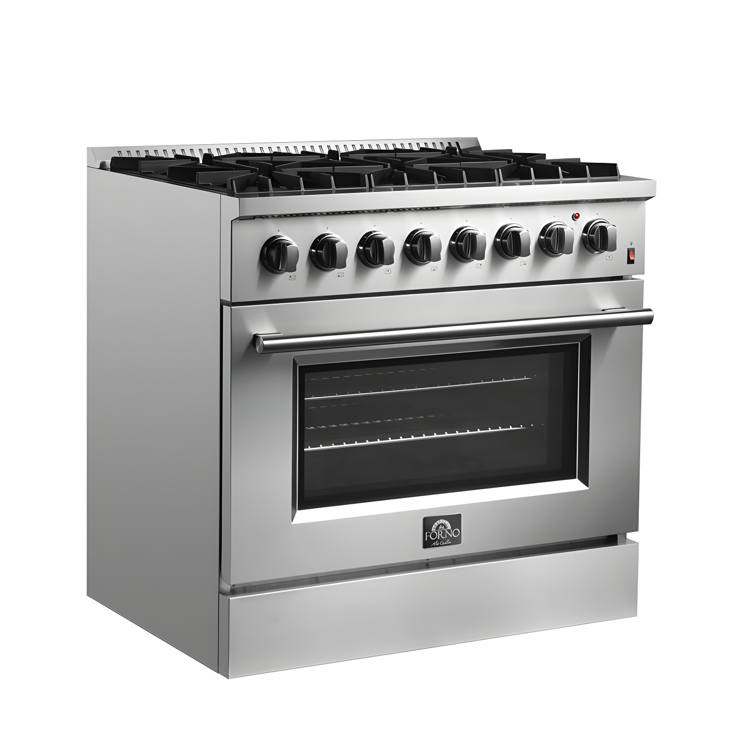 Forno Marco 36-Inch Dual Fuel Range Stainless Steel, 6 Burners, 5.36 cu.ft. True Conve FFSGS6197-36